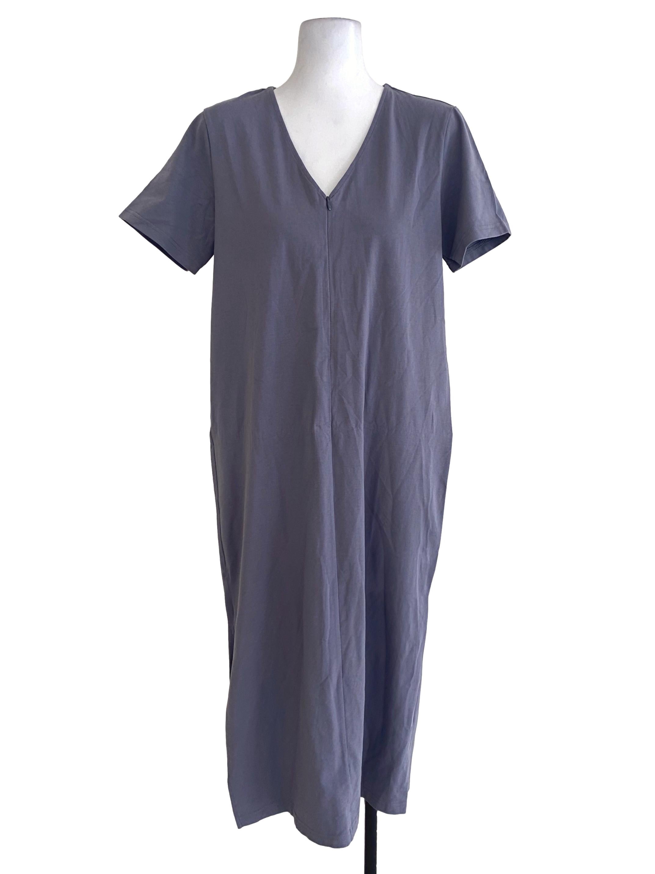 The Closet Lover Grey V Neck Tee Dress | REFASH