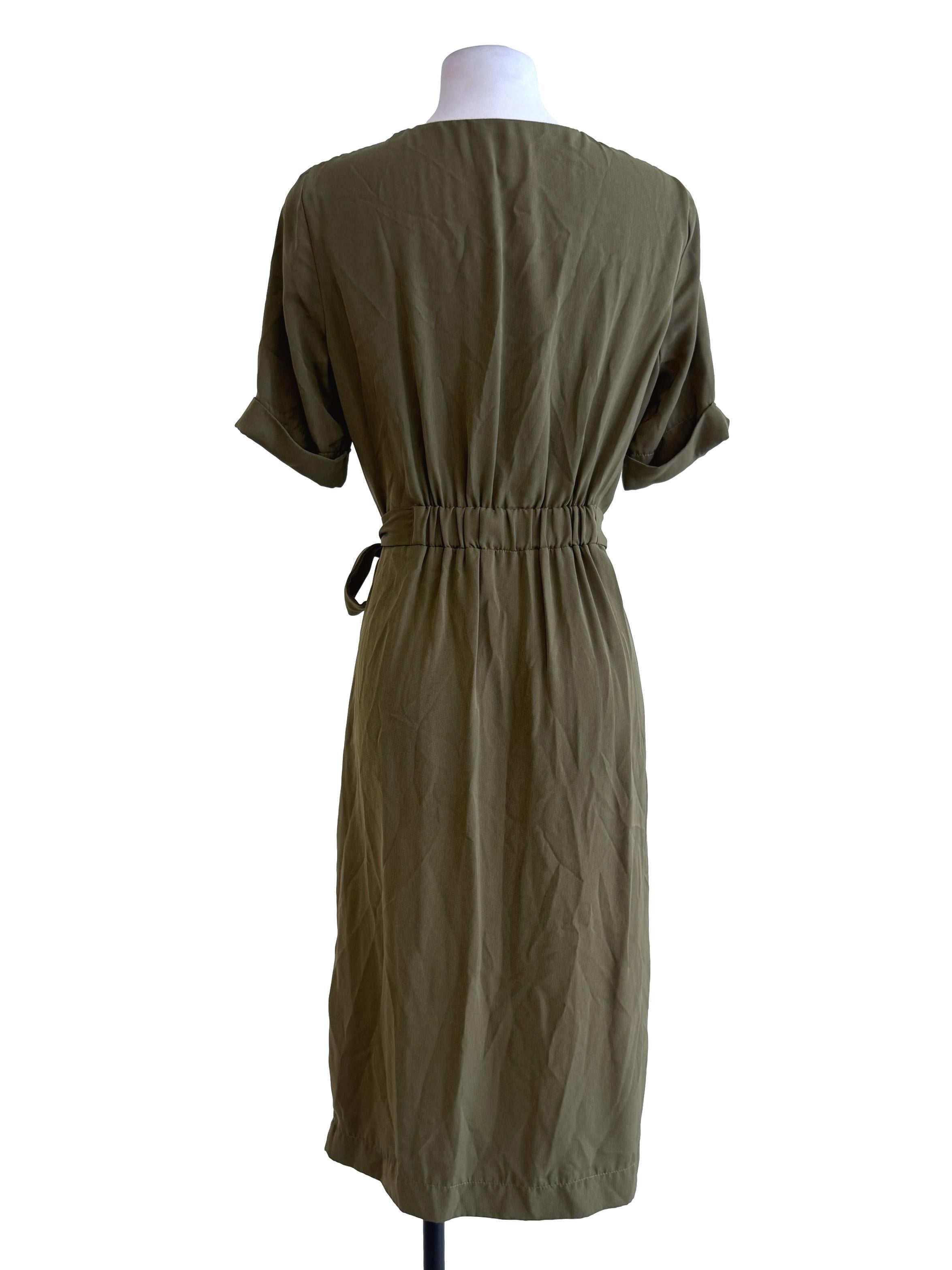 Olive Green Wrap Dress