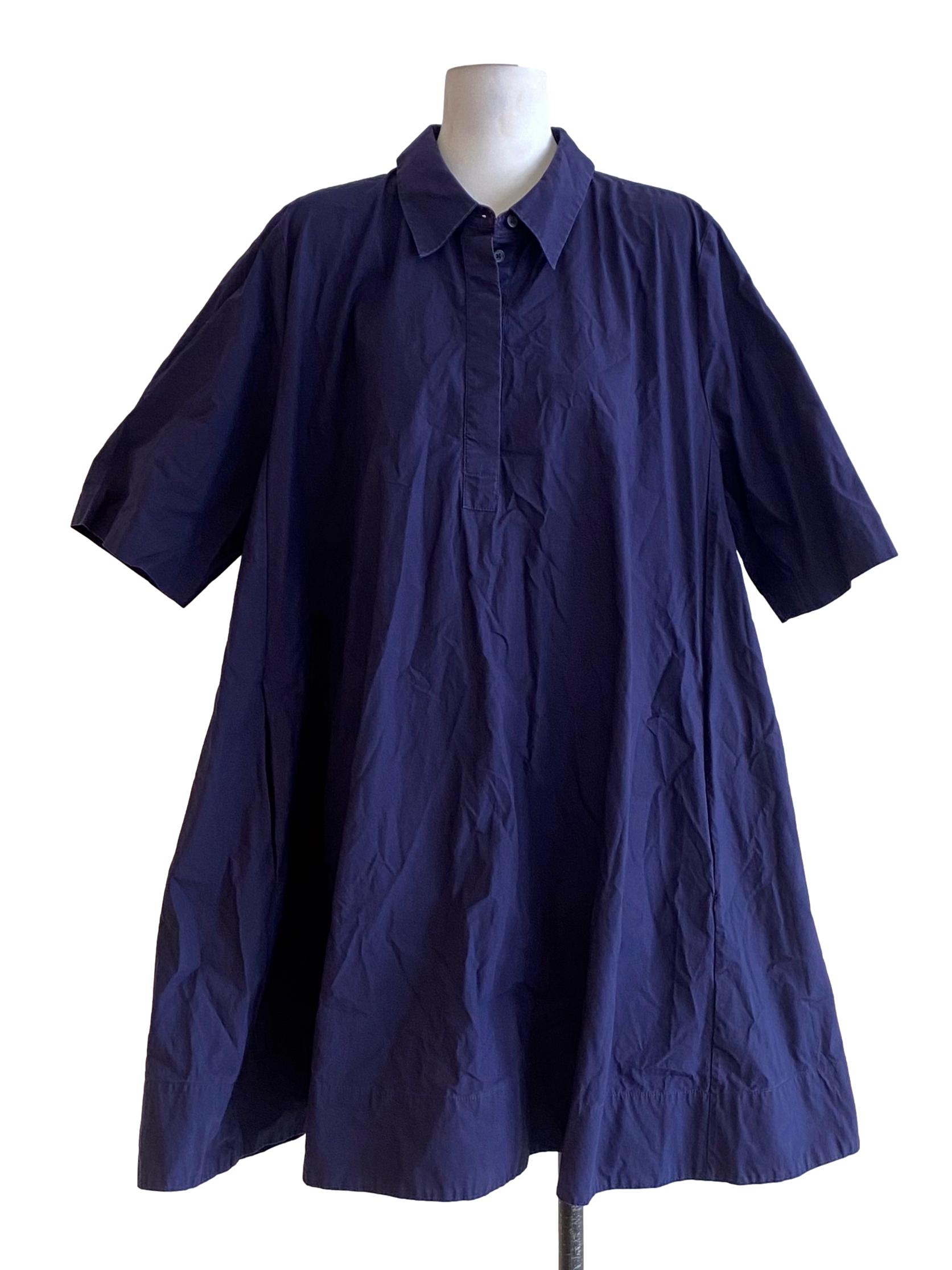 Navy Blue Collar Tent Dress