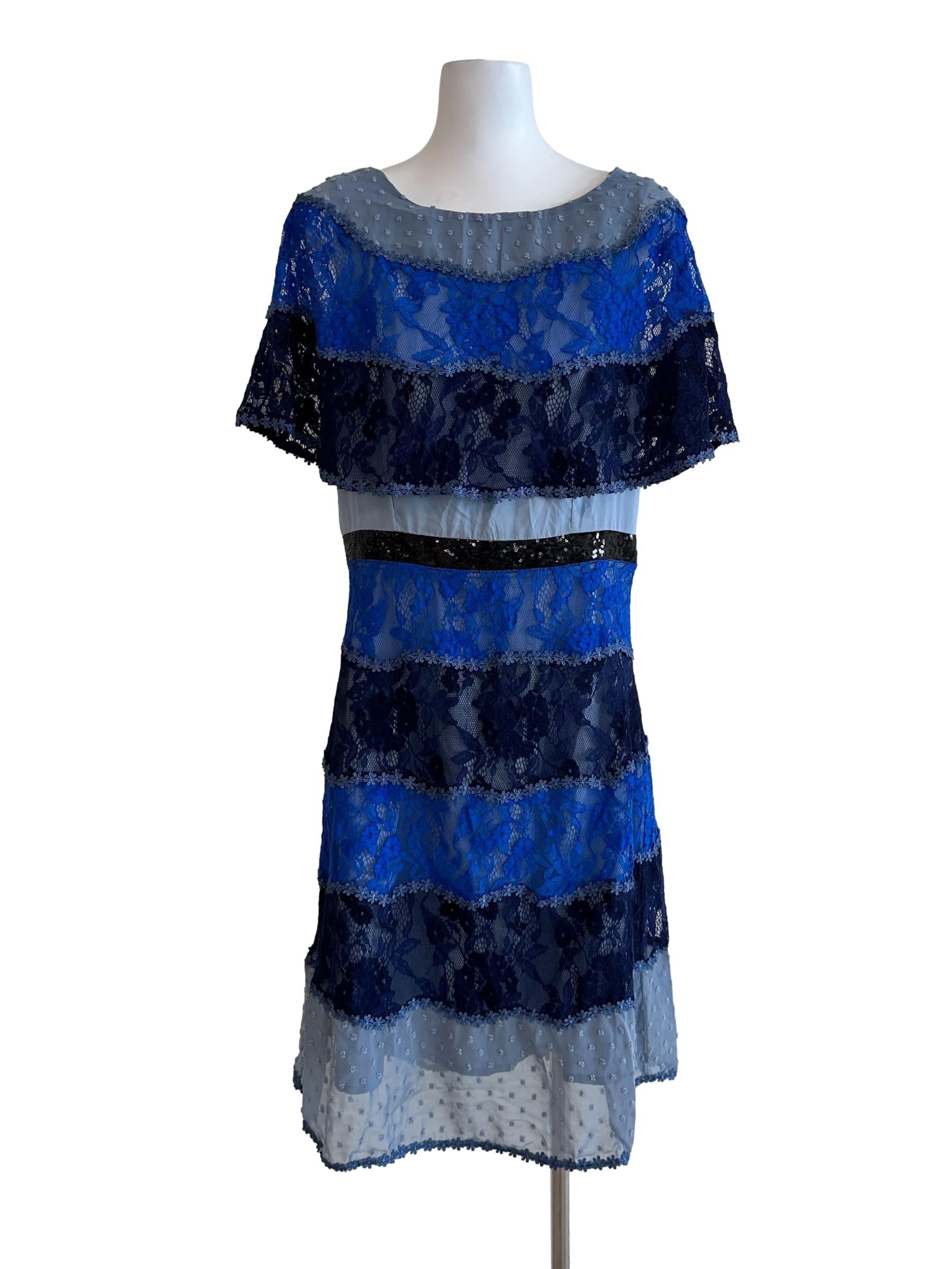 Stone Blue Lace Sheath Dress