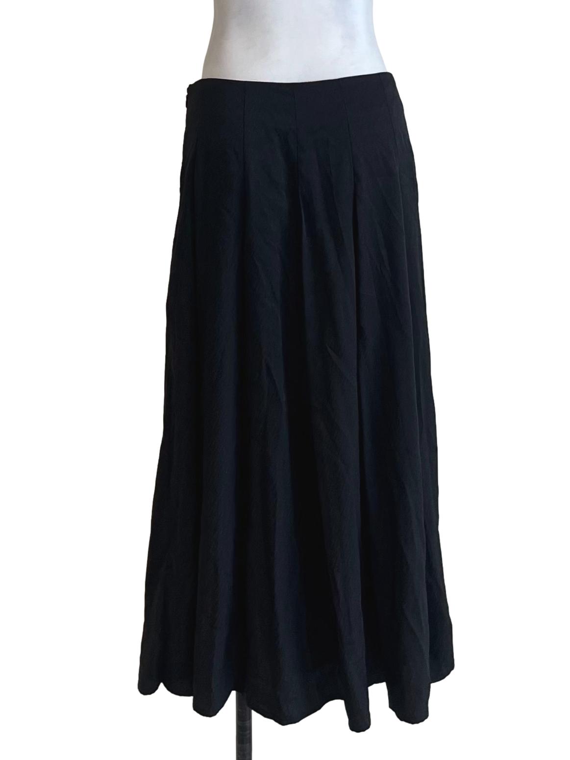 Black High Waisted A-Line Skirt