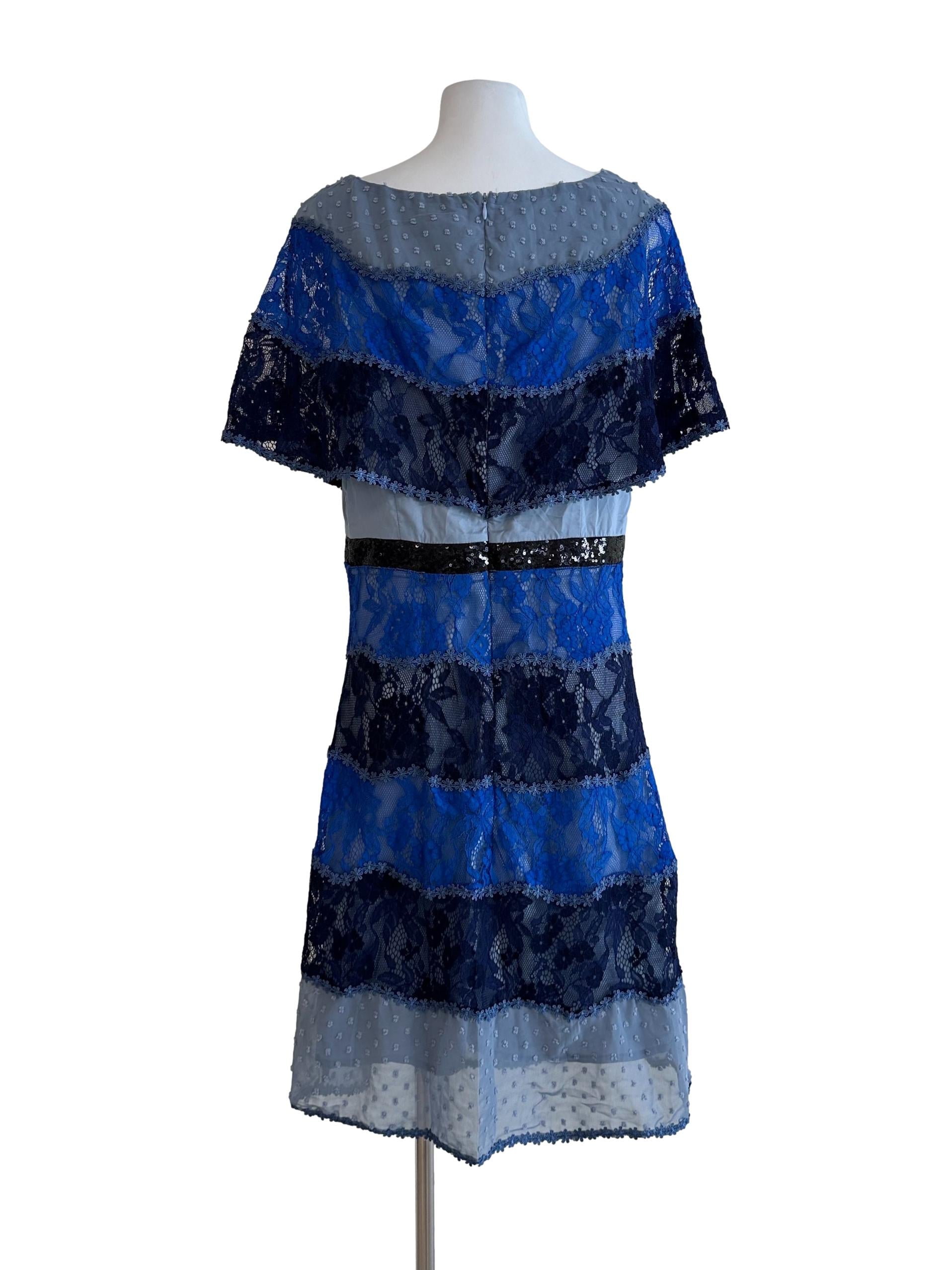 Stone Blue Lace Sheath Dress