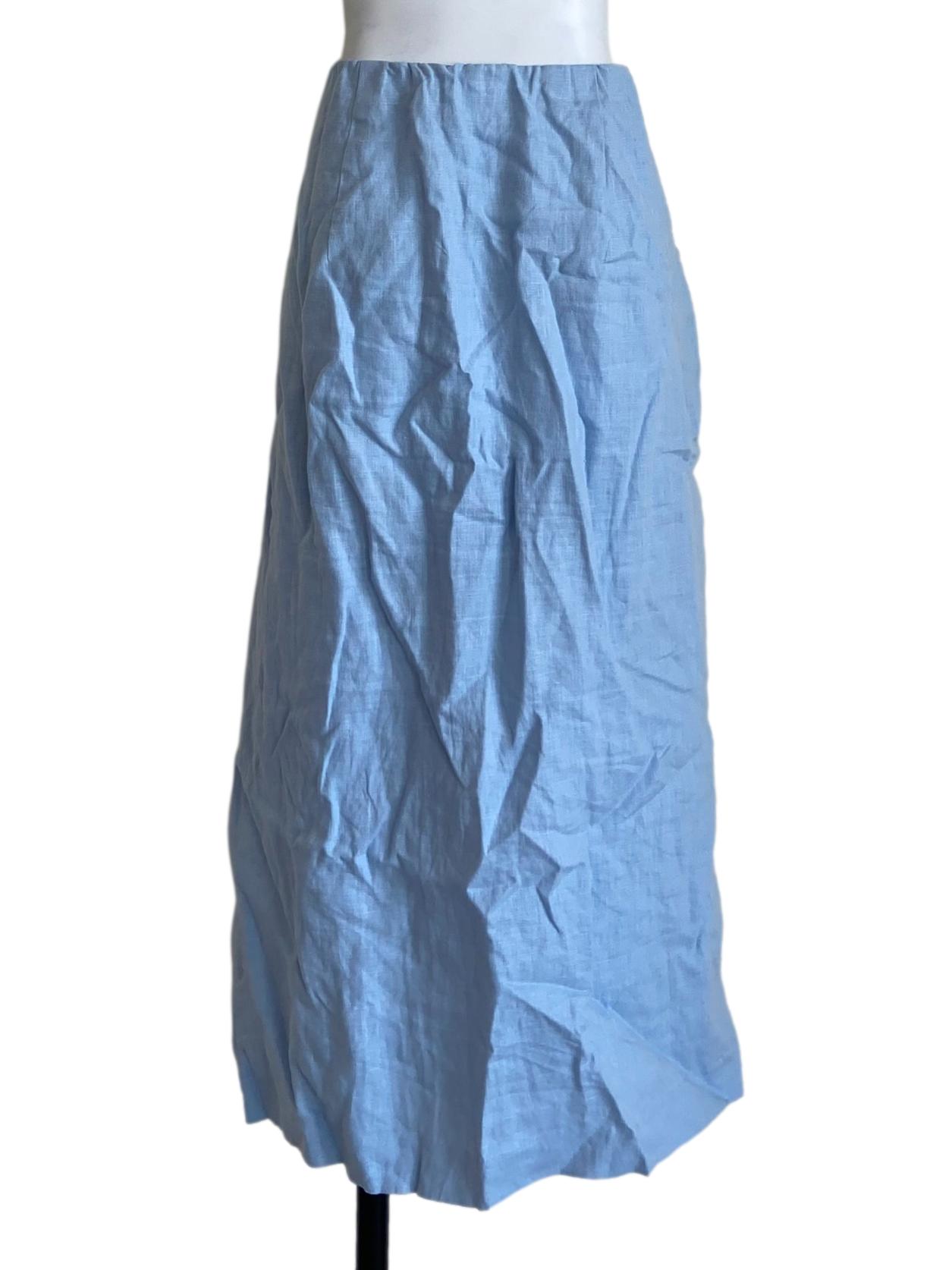 Sky Blue Highwaist Slit Skirt