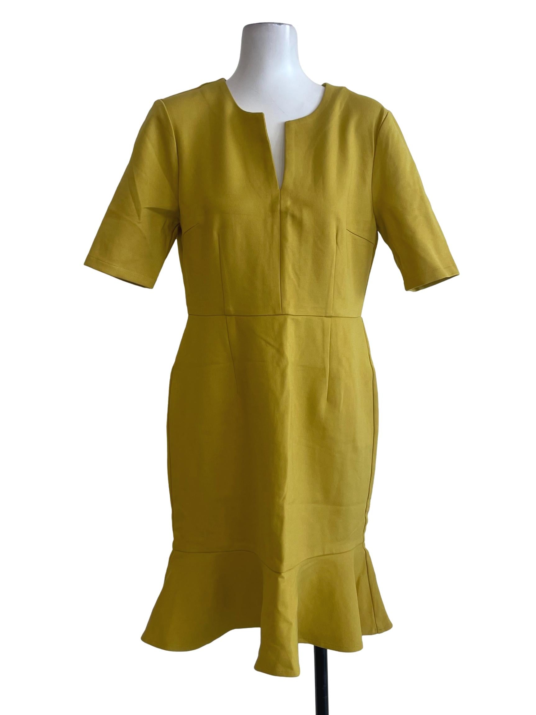 Mustard Yellow Peplum Mini Dress