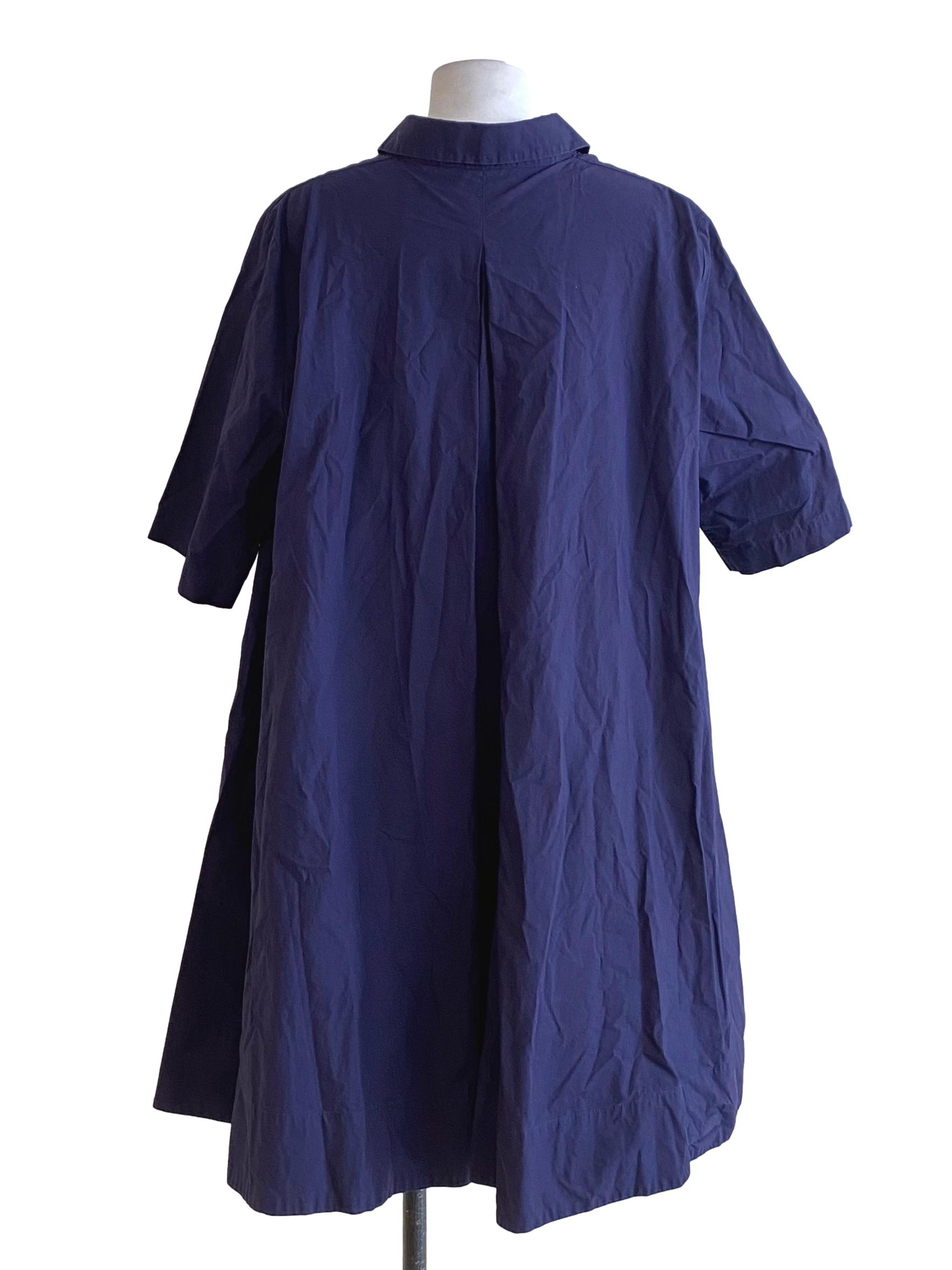 Navy Blue Collar Tent Dress