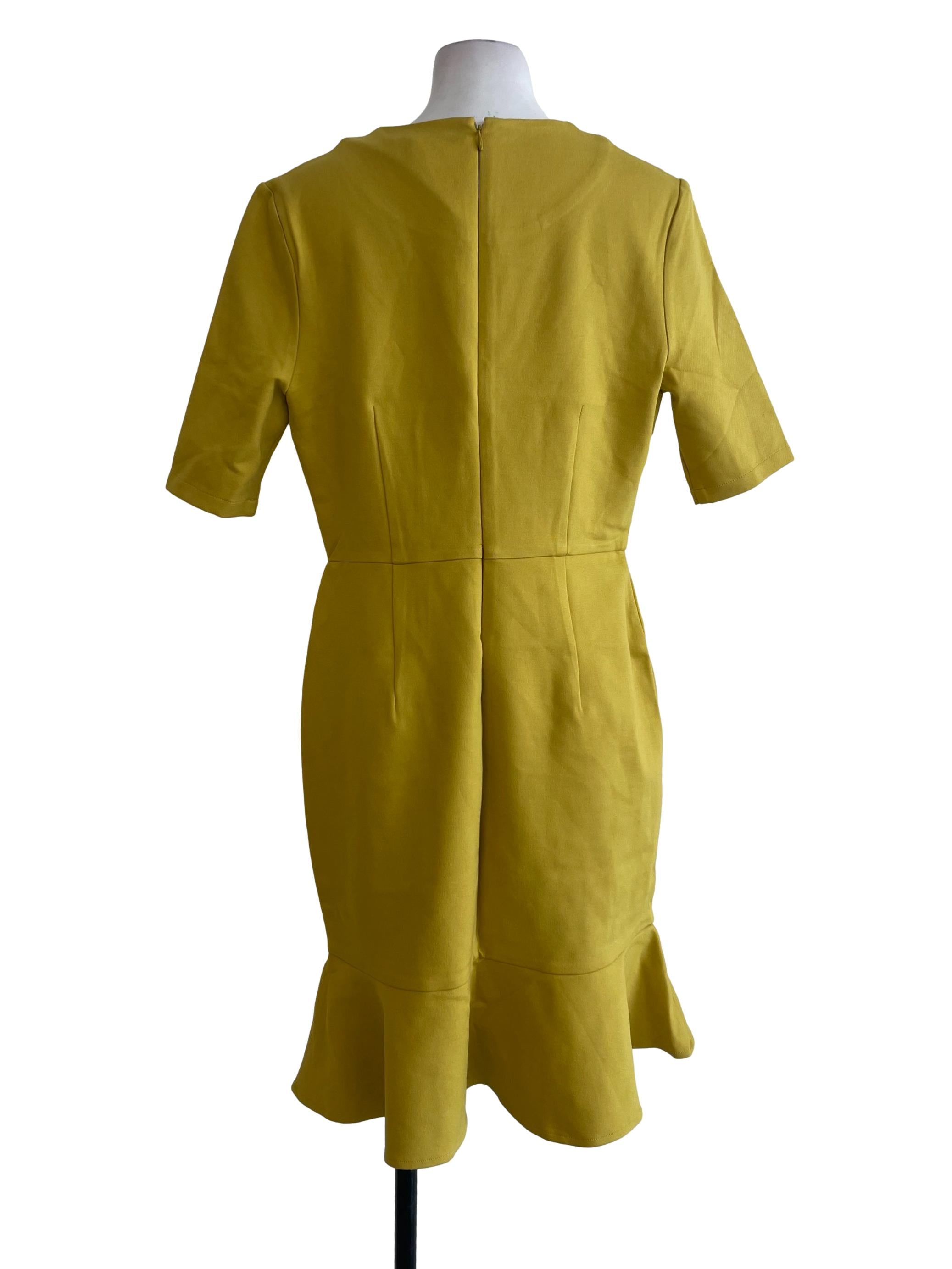 Mustard Yellow Peplum Mini Dress