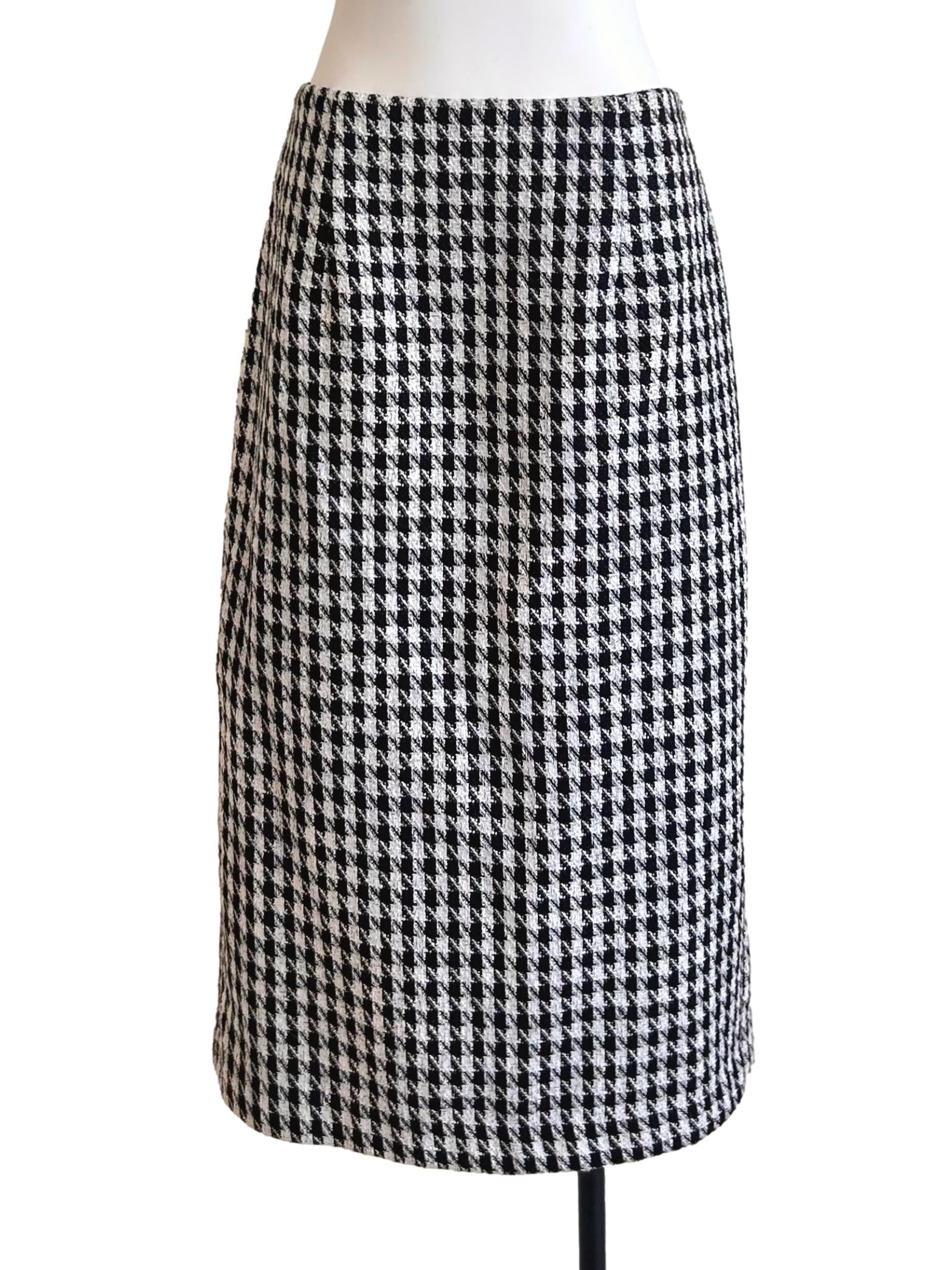 Black White Houndstooth Skirt LB