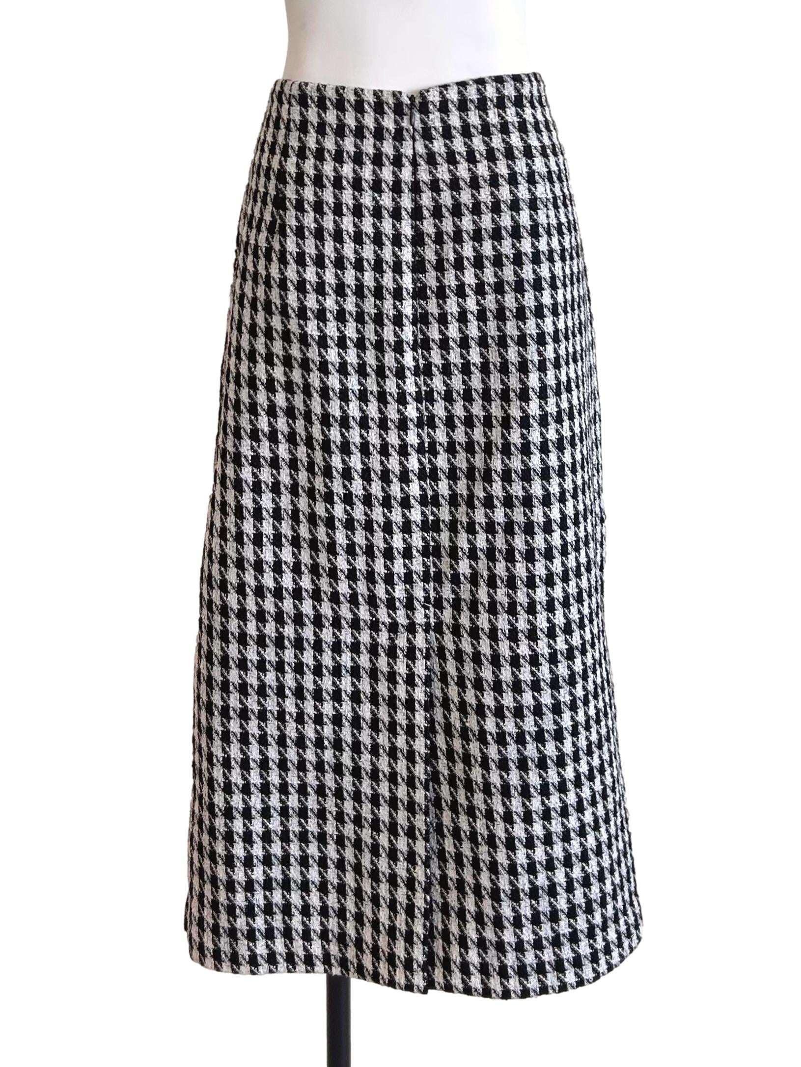 Black White Houndstooth Skirt LB