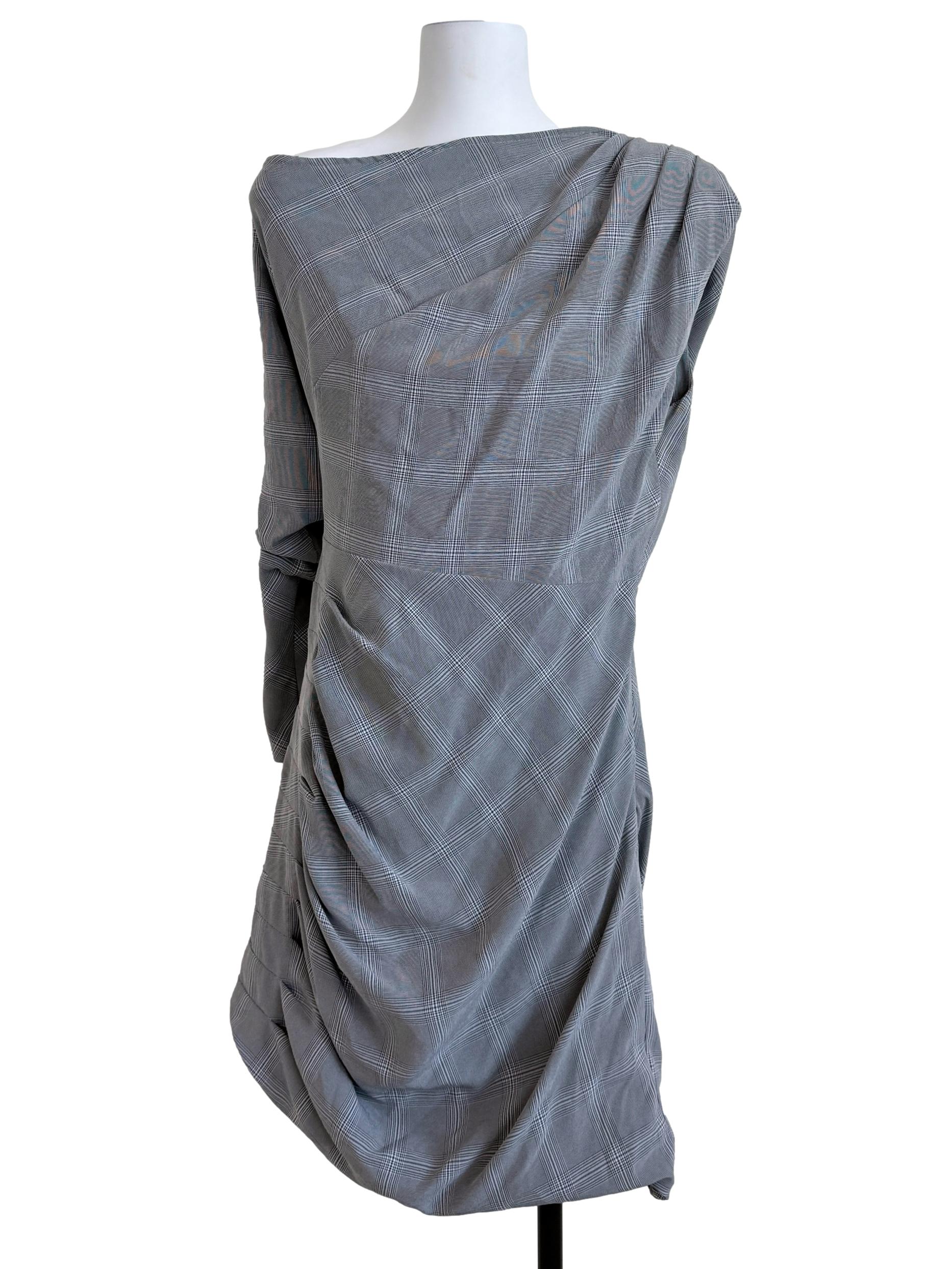 Silver Grey Ruched Dress