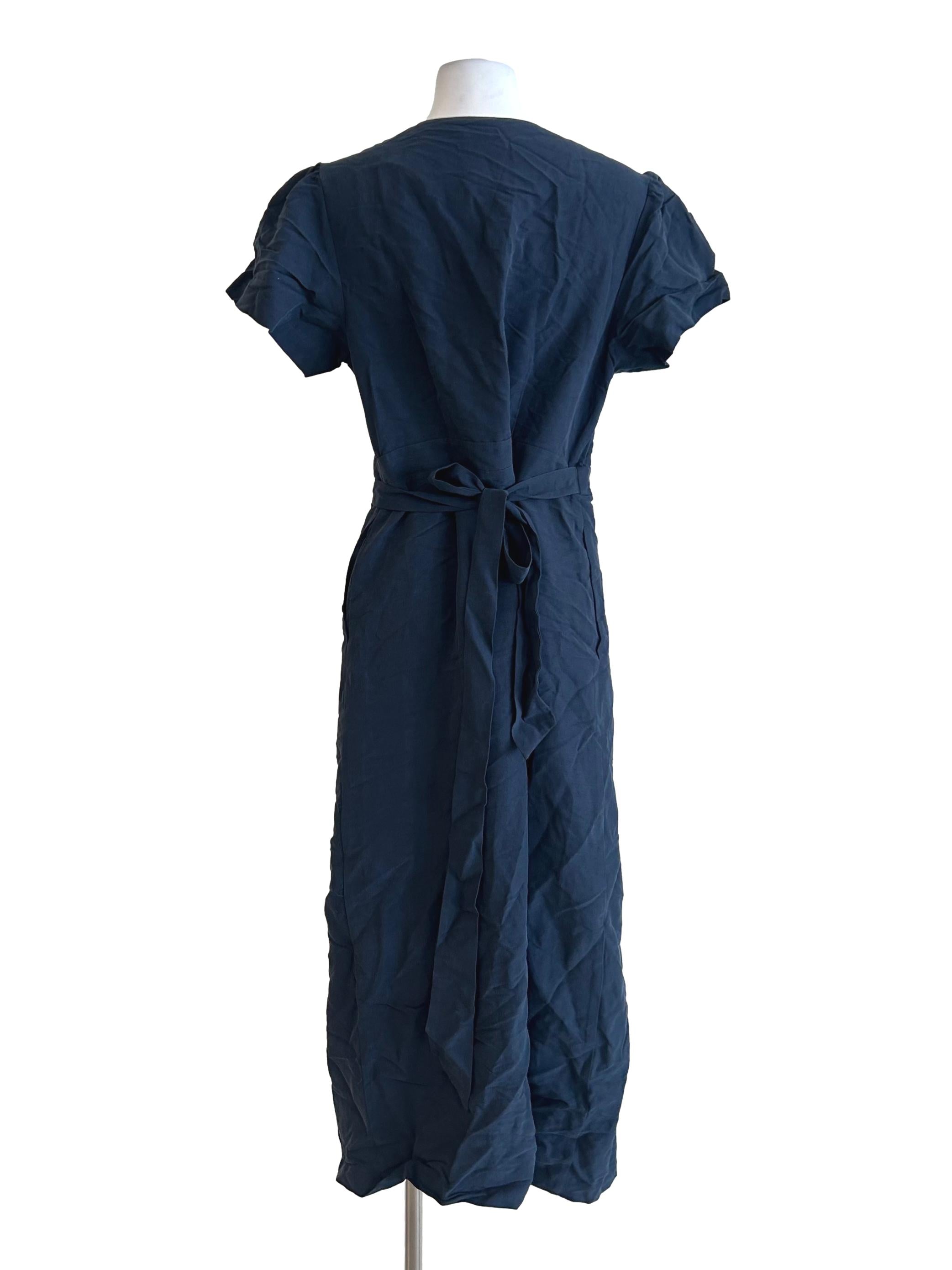 Navy Blue Wrap Dress