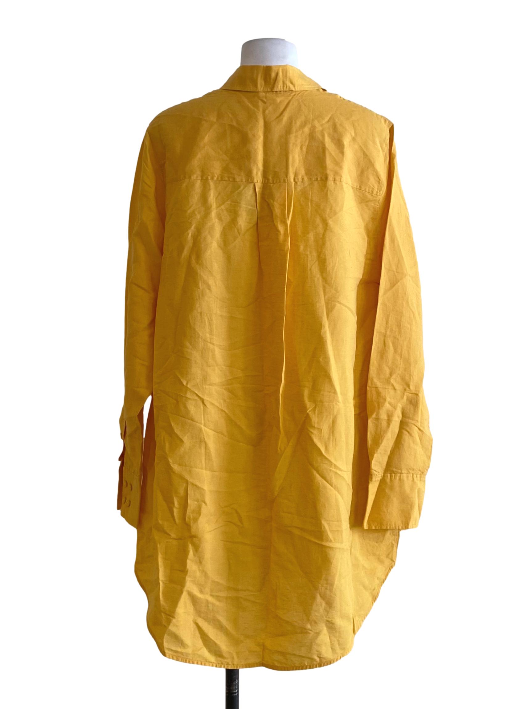 Tuscan Sun Yellow Button Down Top