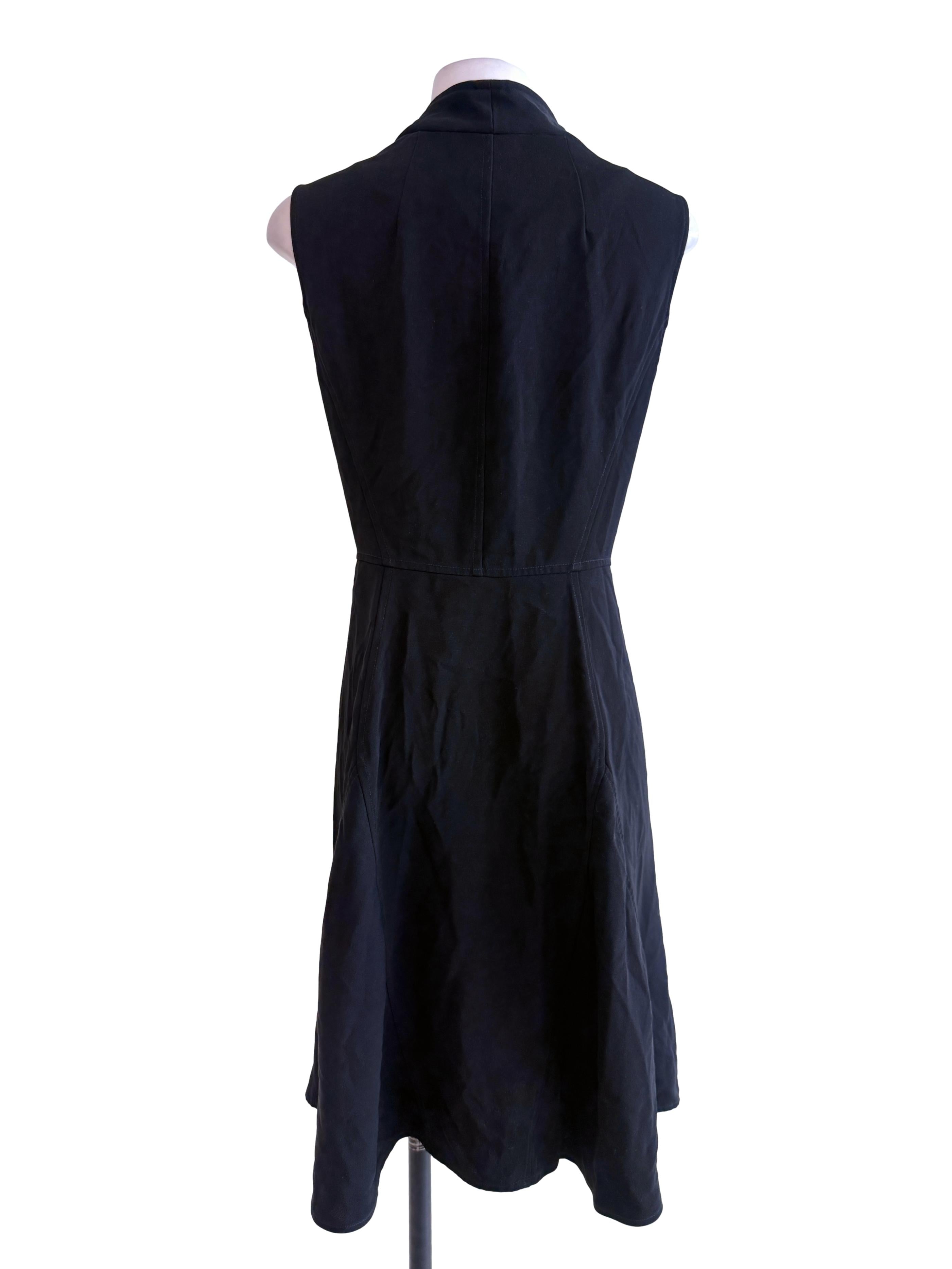 Black Princess Cut Sleeveless Dress