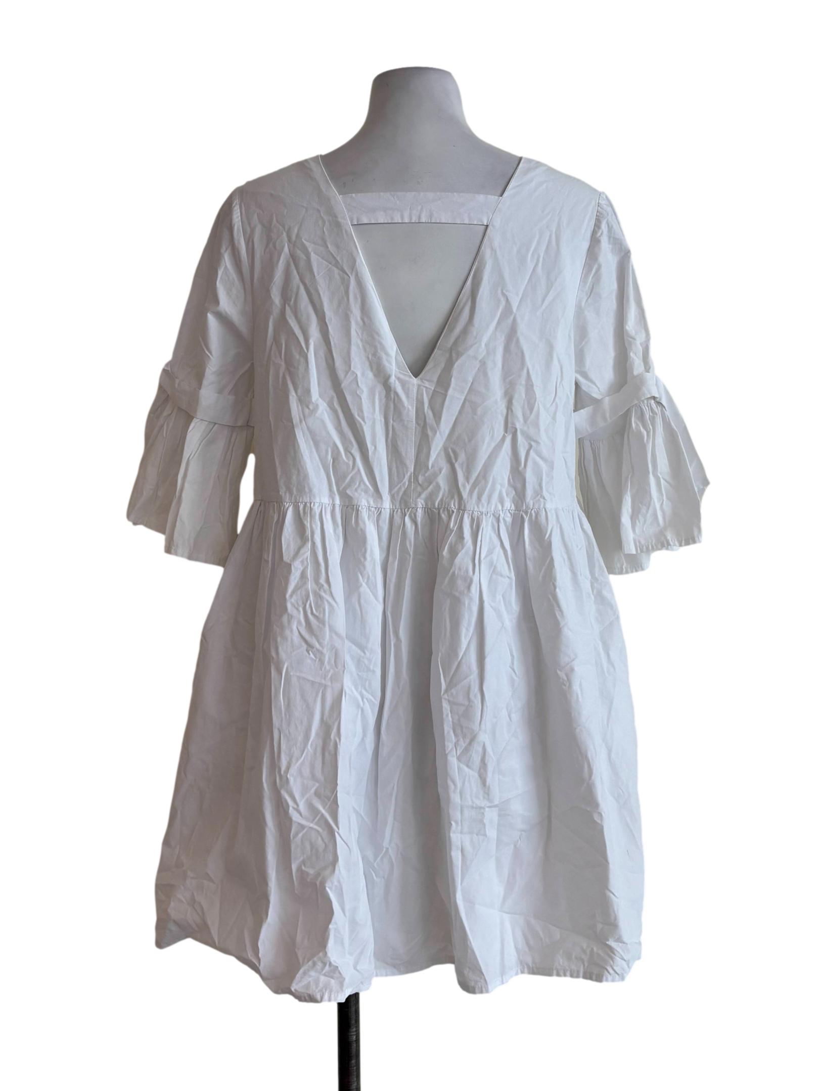 Pure White Cotton Mini Dress