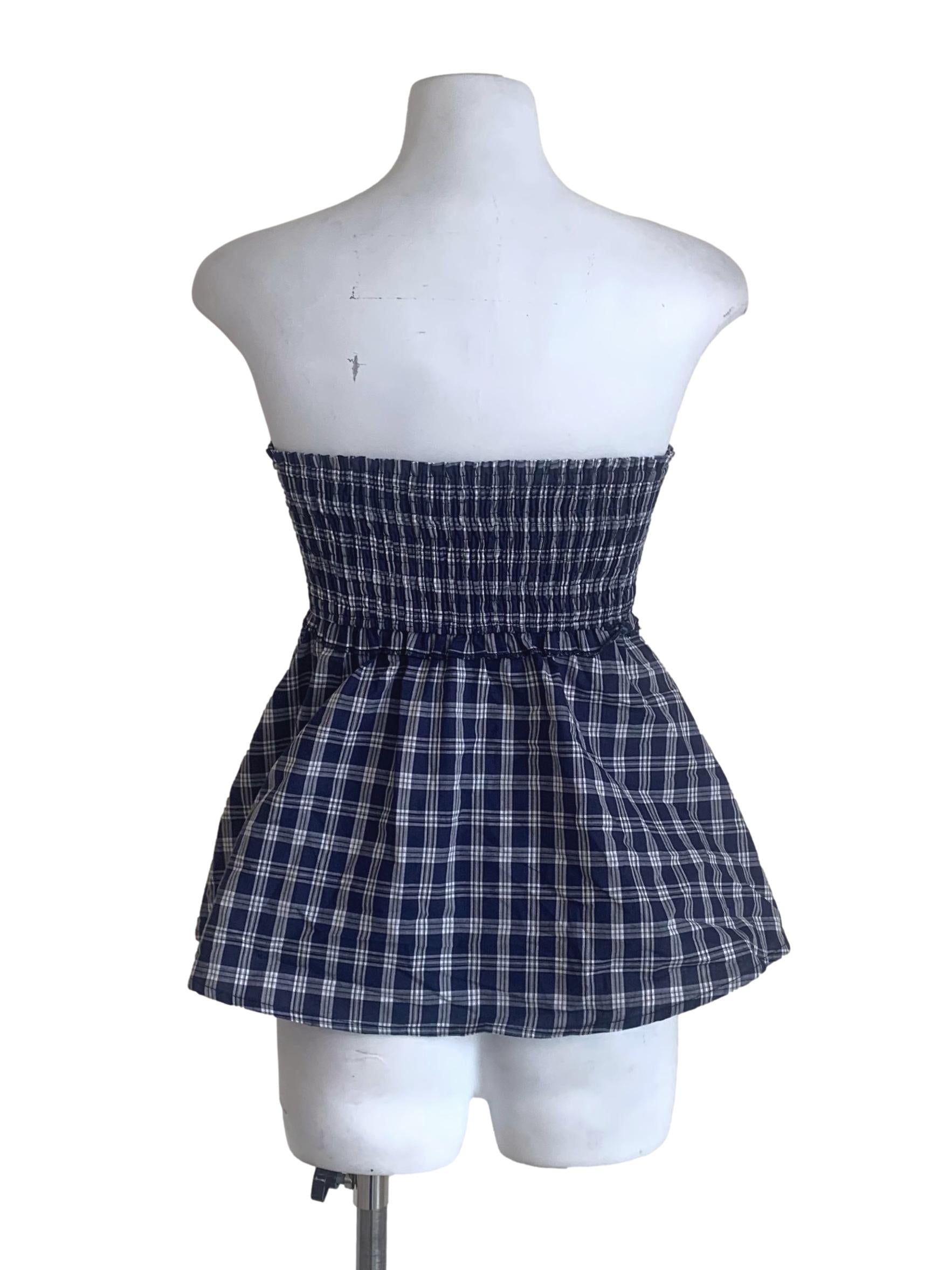 Berry Blue Gingham Tube Top TTR