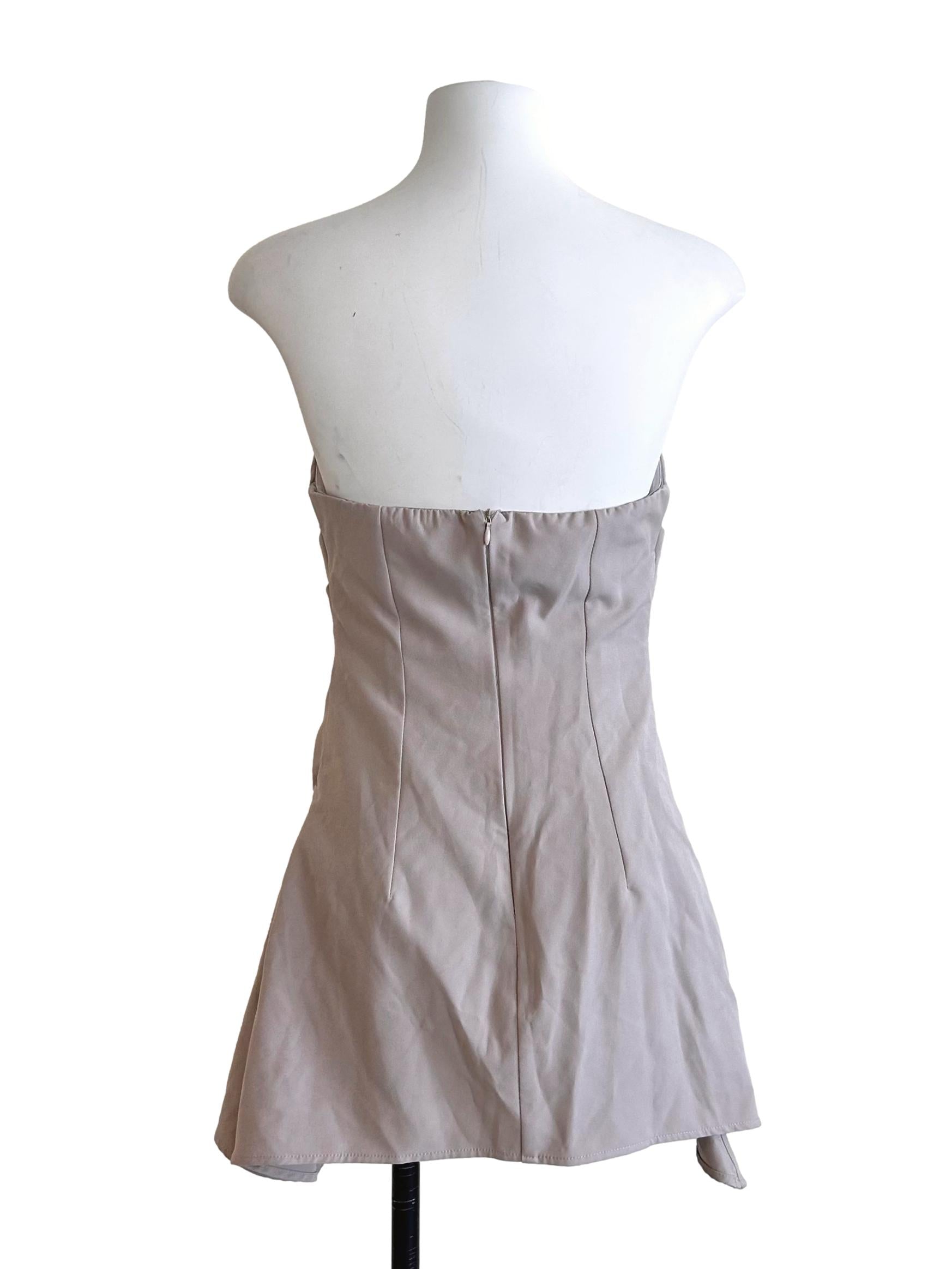 Heather Purple Ruched Strapless Mini Dress YHF