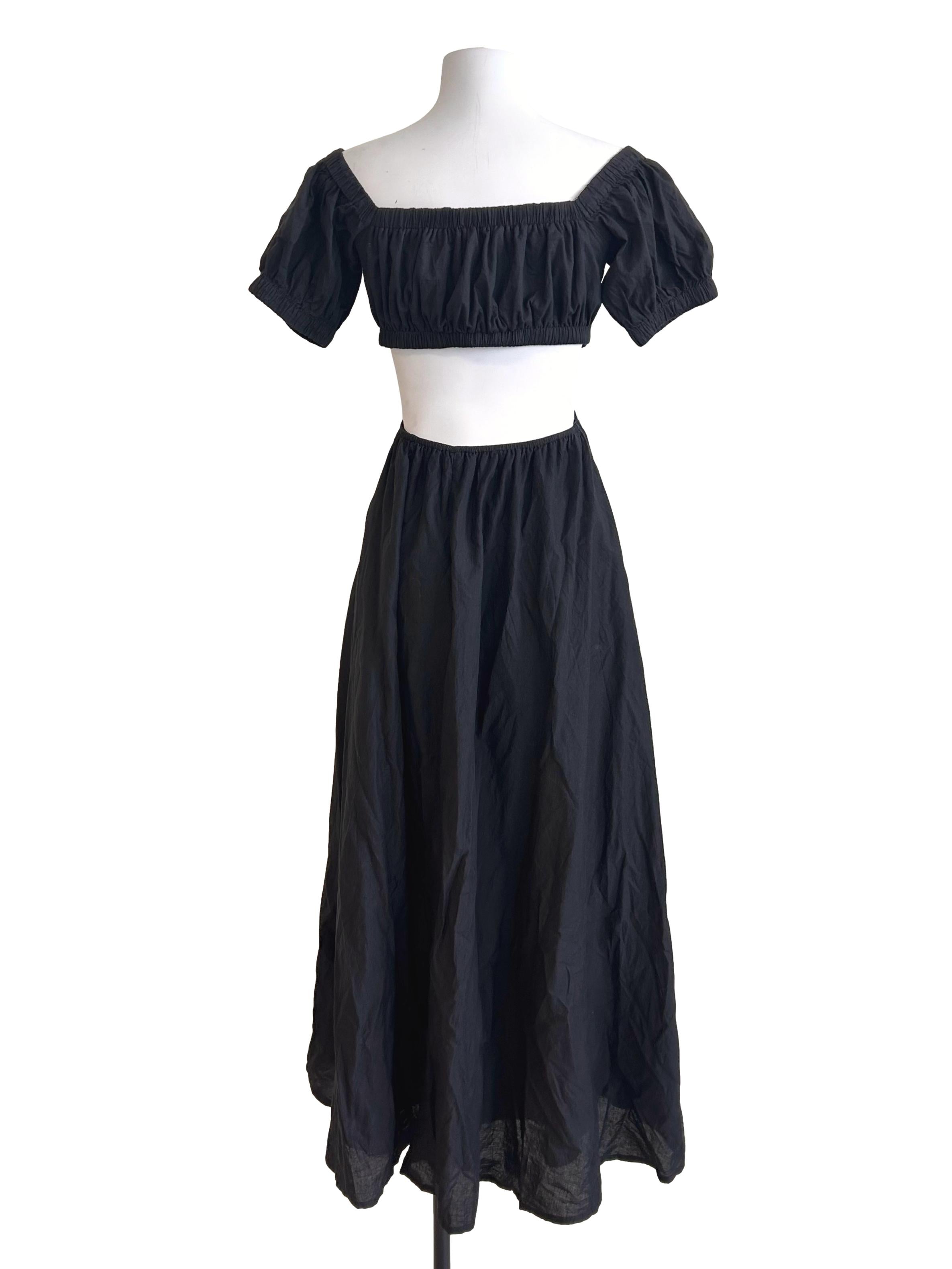 Black Cutout Puff Sleeve Dress TTR