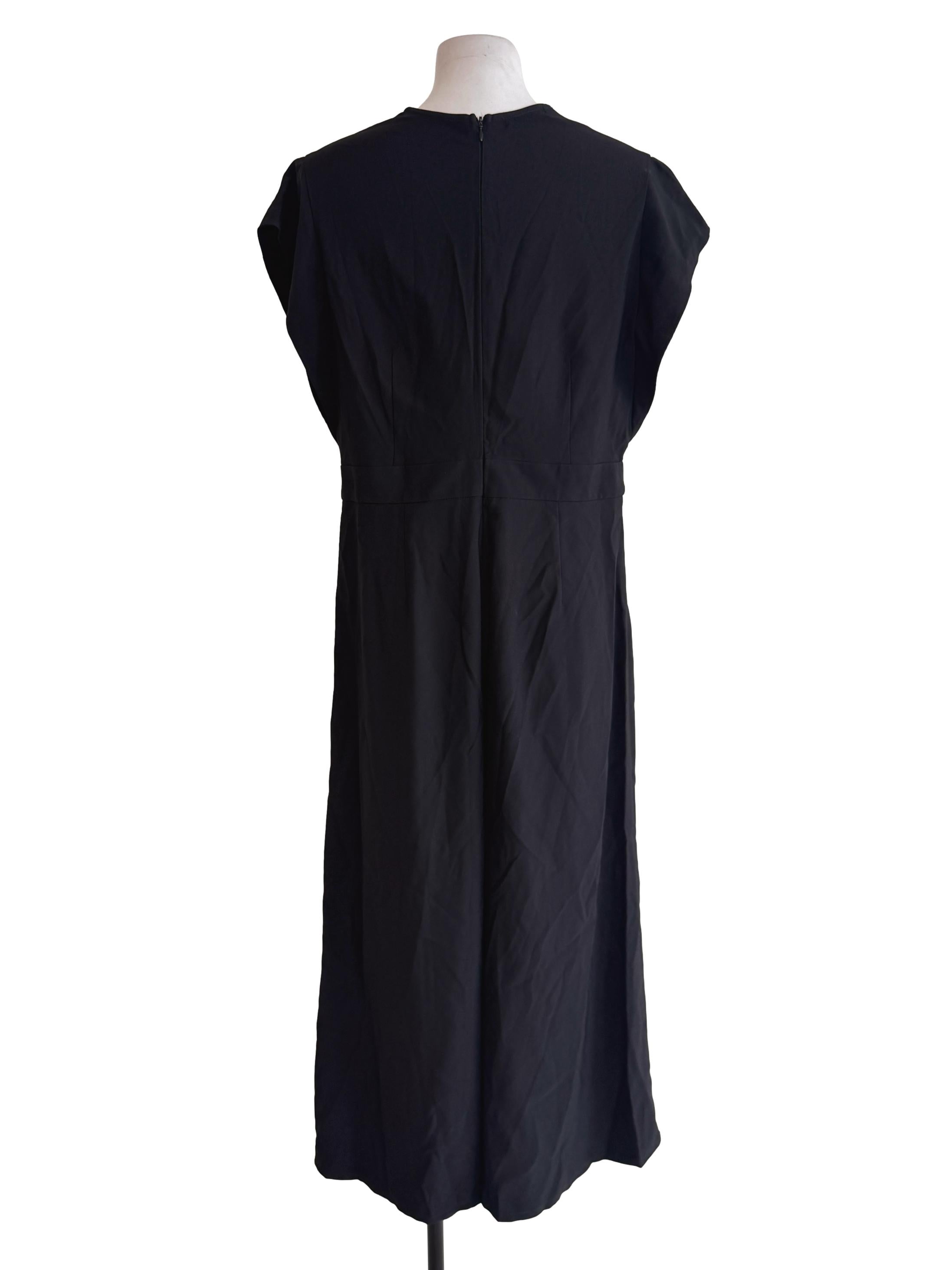 Black Patterned Deep V Neck Jumpsuits