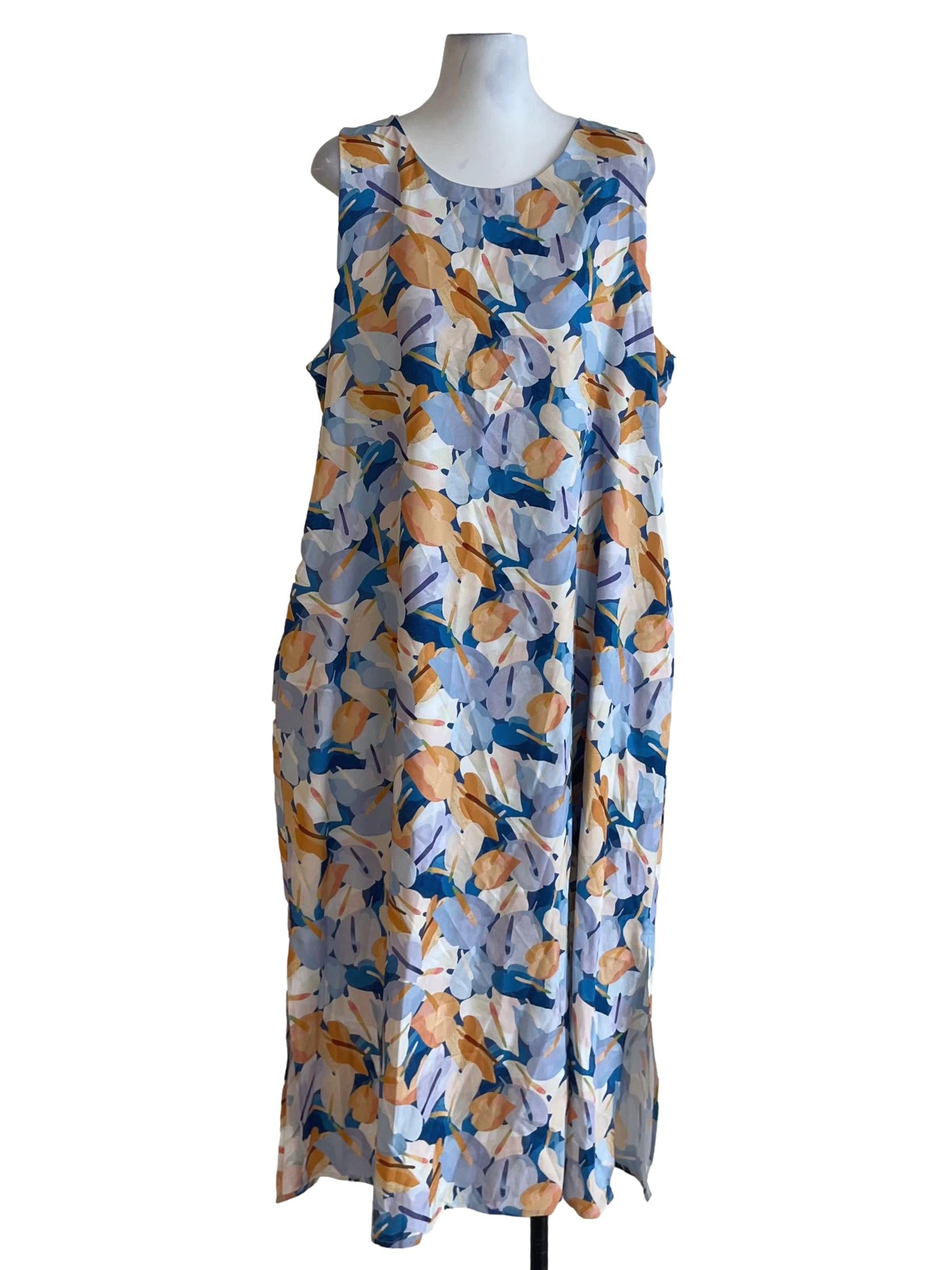 Blue Abstract Shift Dress