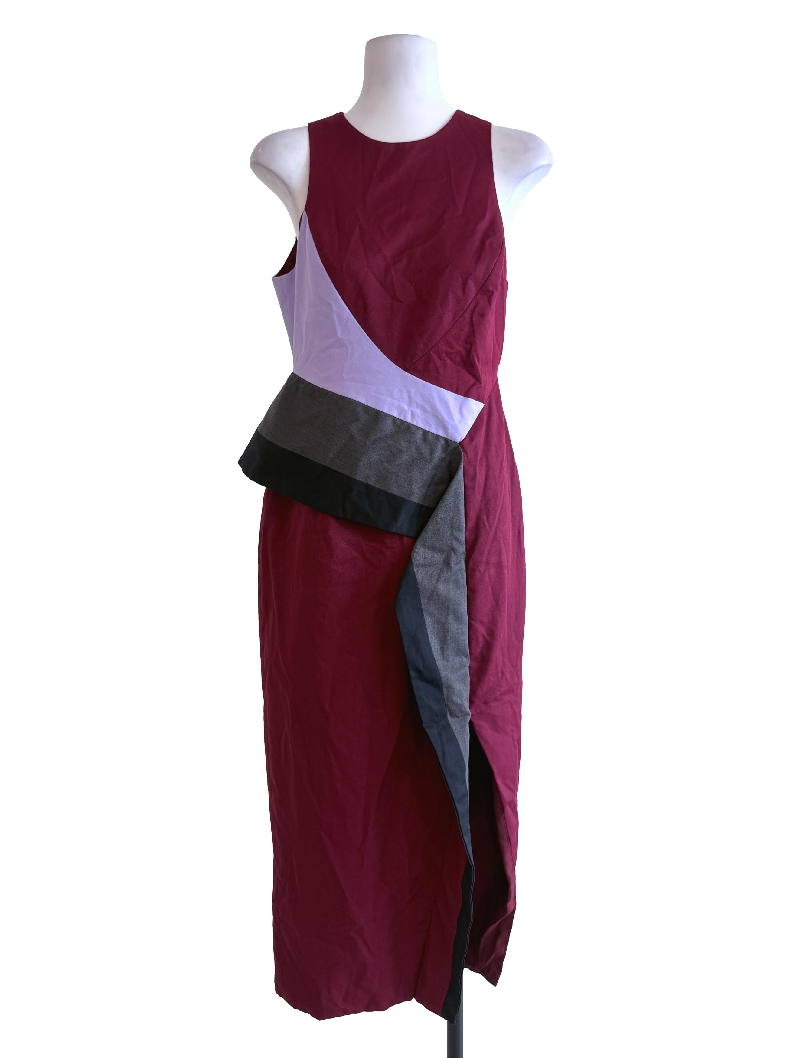Maroon Sleeveless Pencil Dress