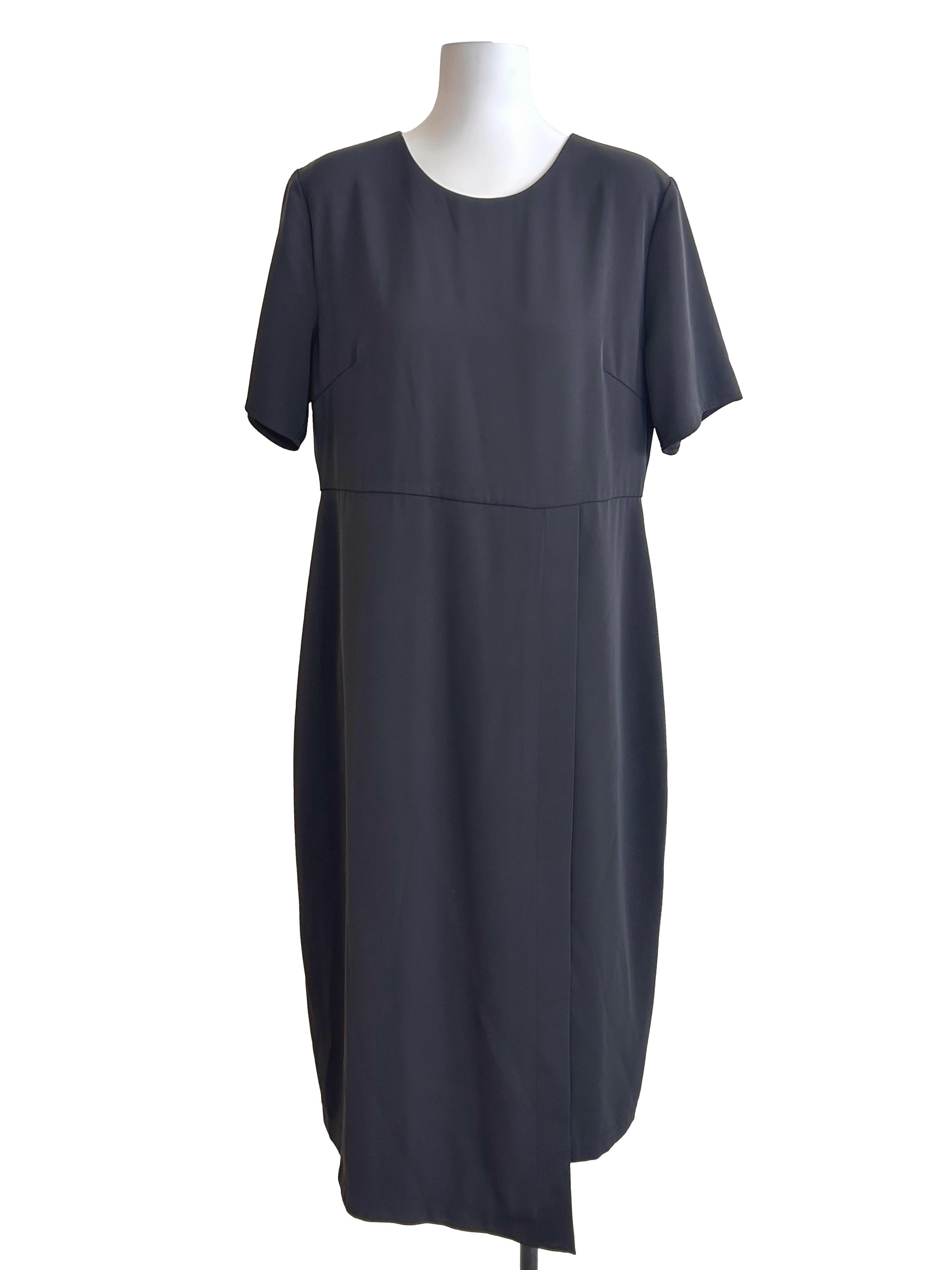 Charcoal Grey Short Sleeve Midi Dress LB