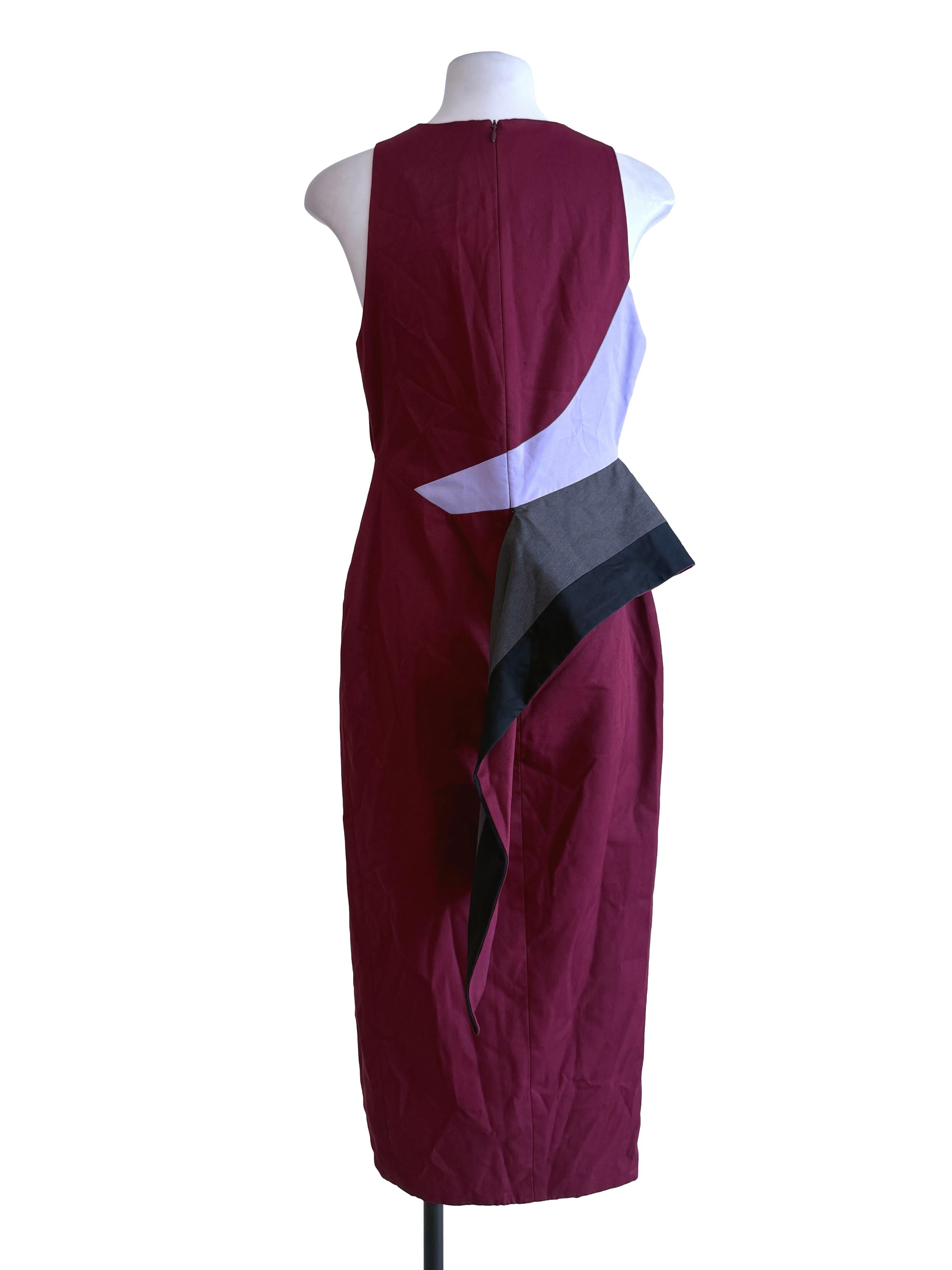 Maroon Sleeveless Pencil Dress