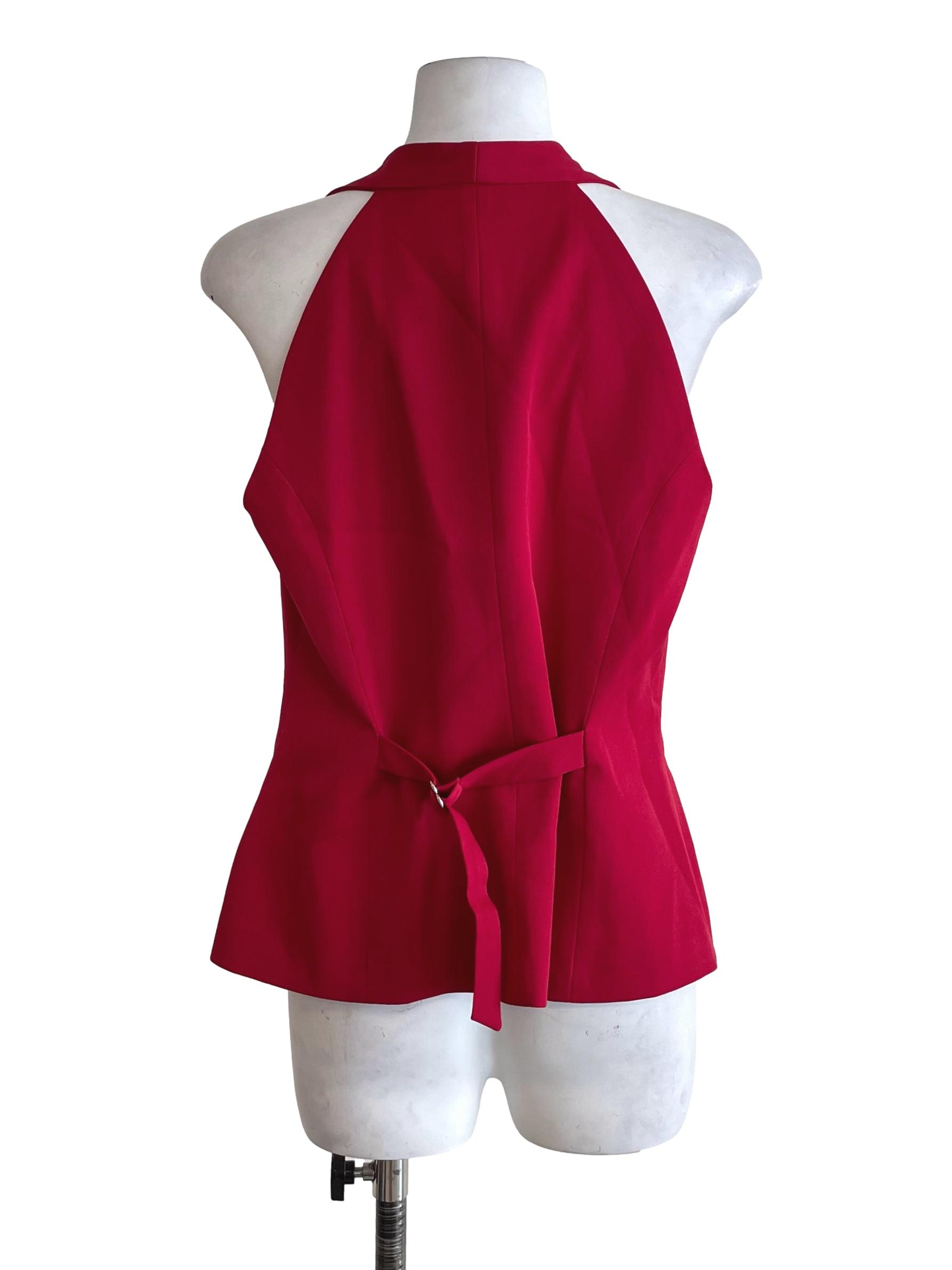 Red Halter Neck Vest Top