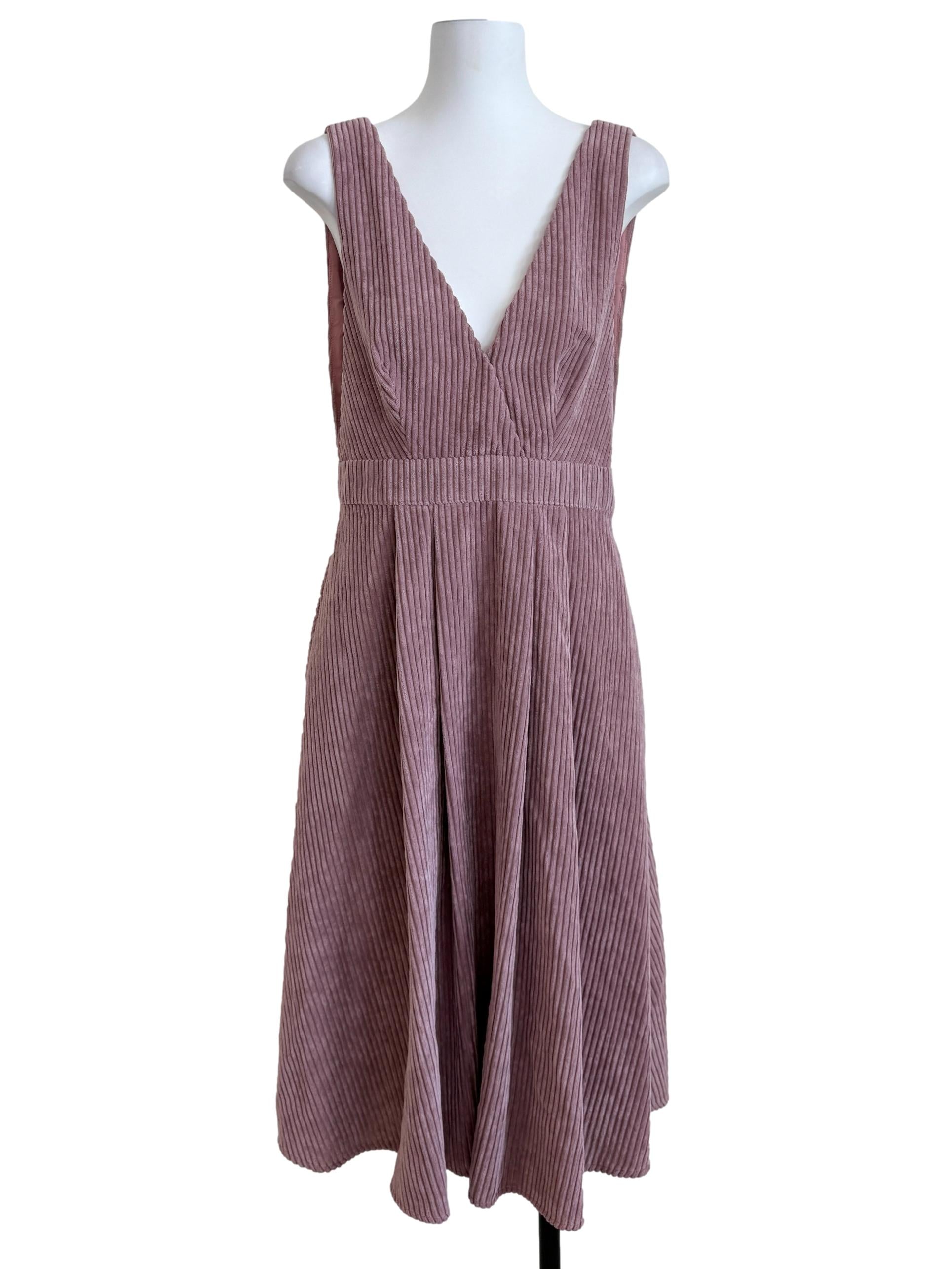 Watermelon Pink Corduroy Dress