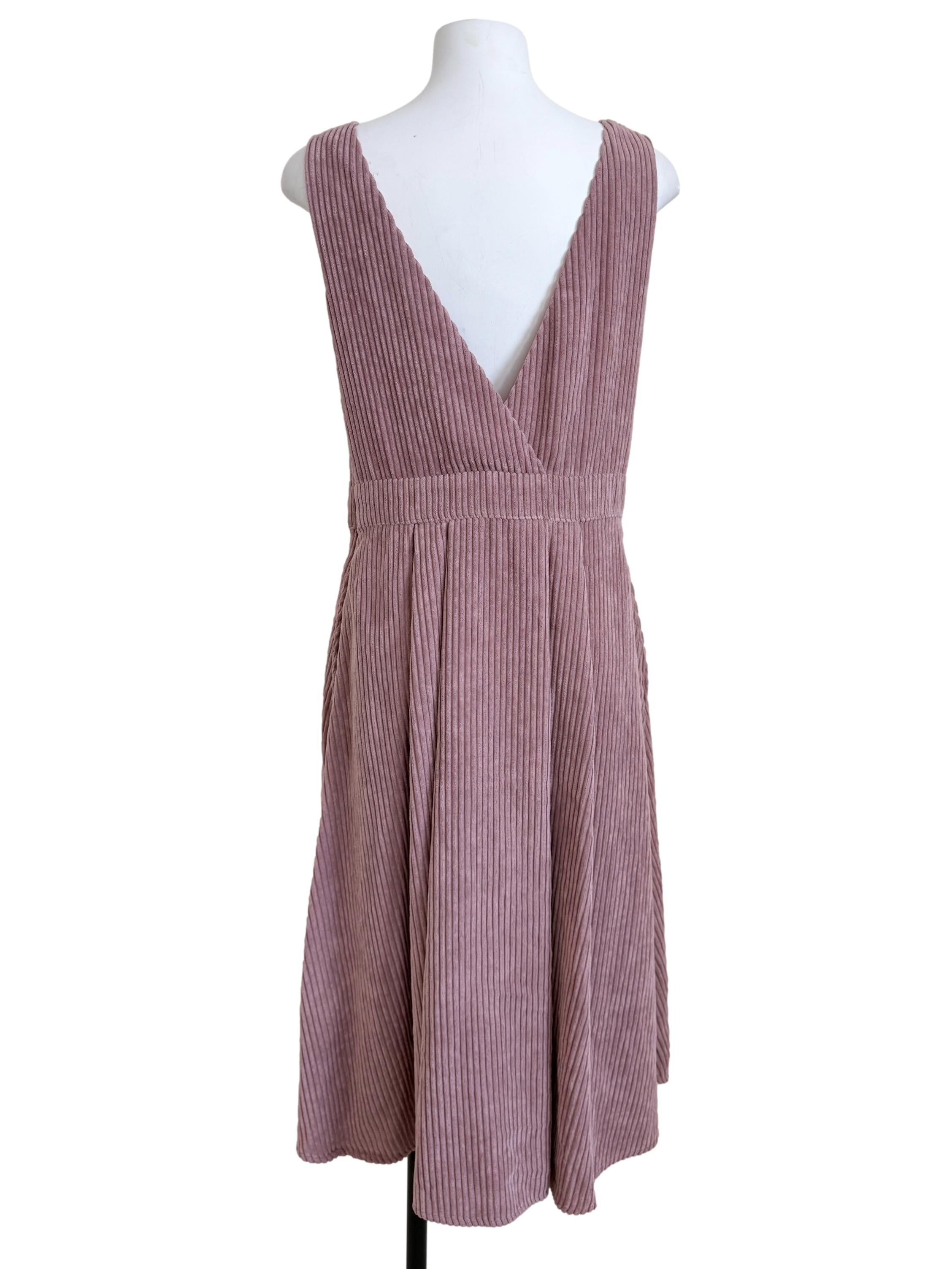 Watermelon Pink Corduroy Dress