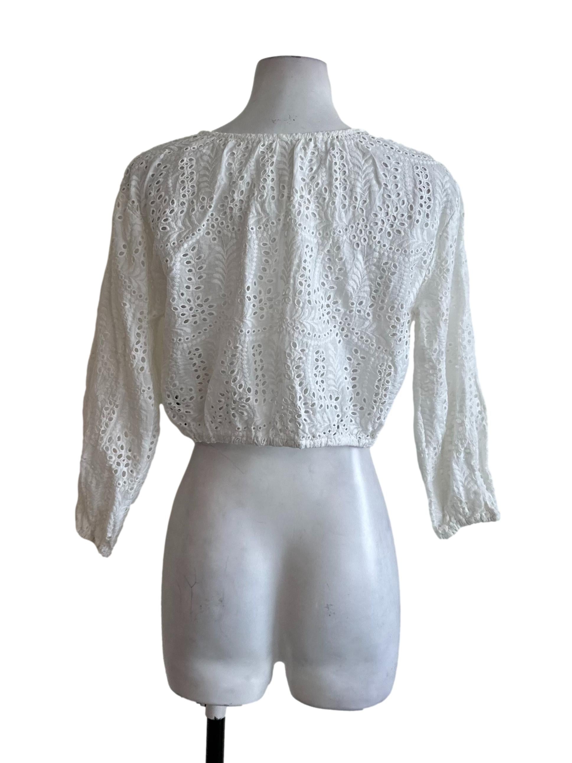 Snow White Eyelet Embroidery Top