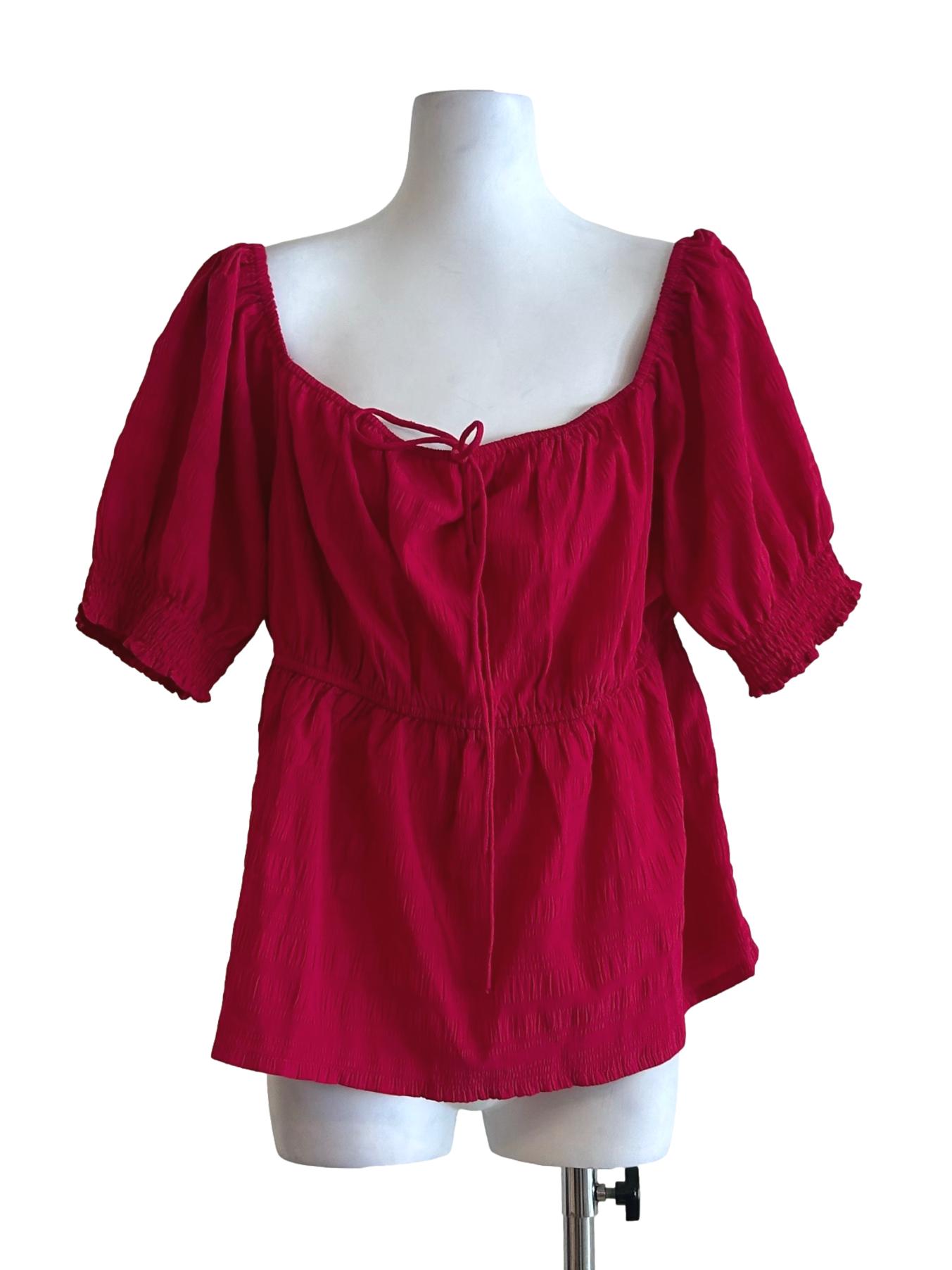 Ruby Pink Ruched Blouse