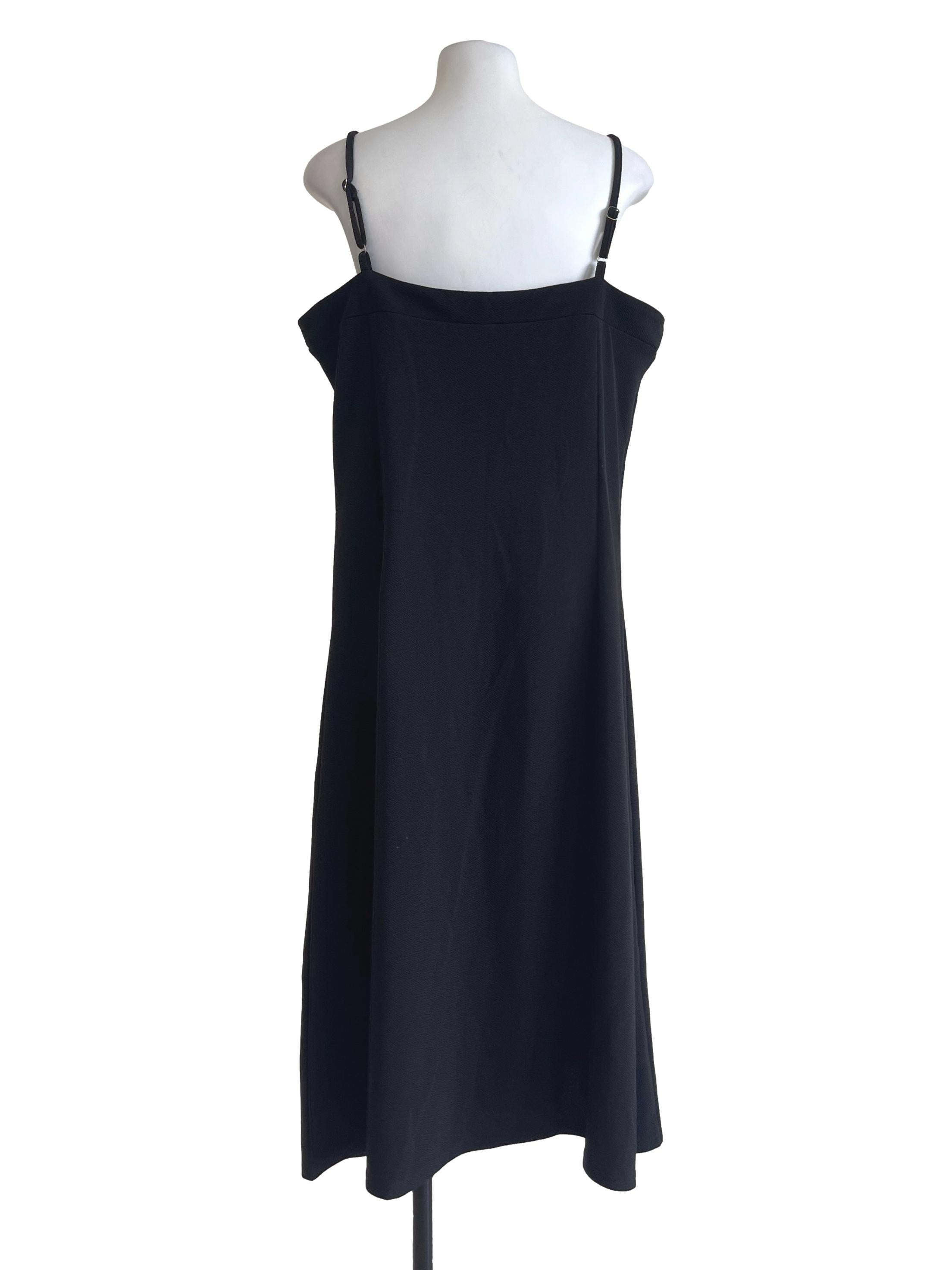 Black Fix Buttoned Dress