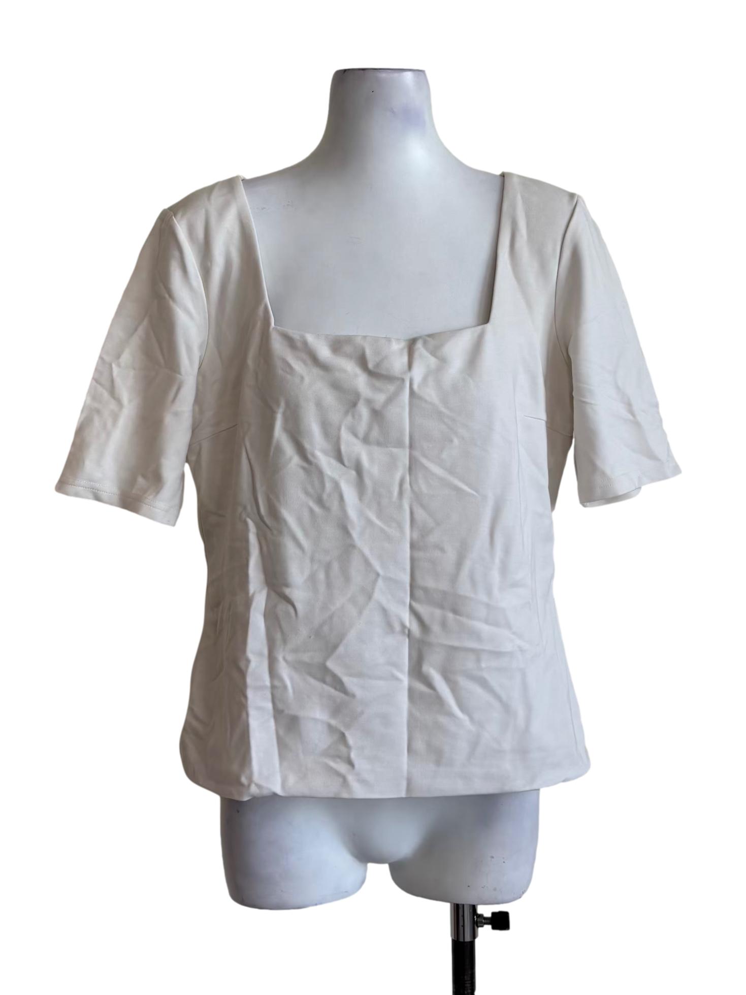 Ivory White Square Neck Top LB