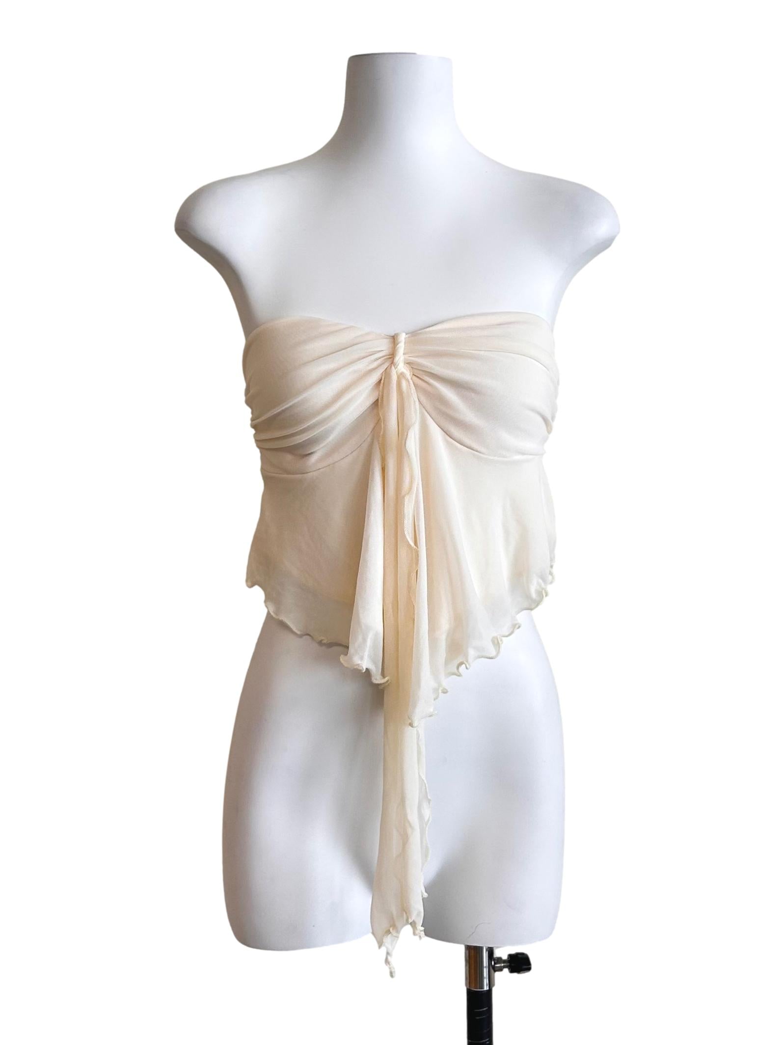 Off White Ruffle Tube Top