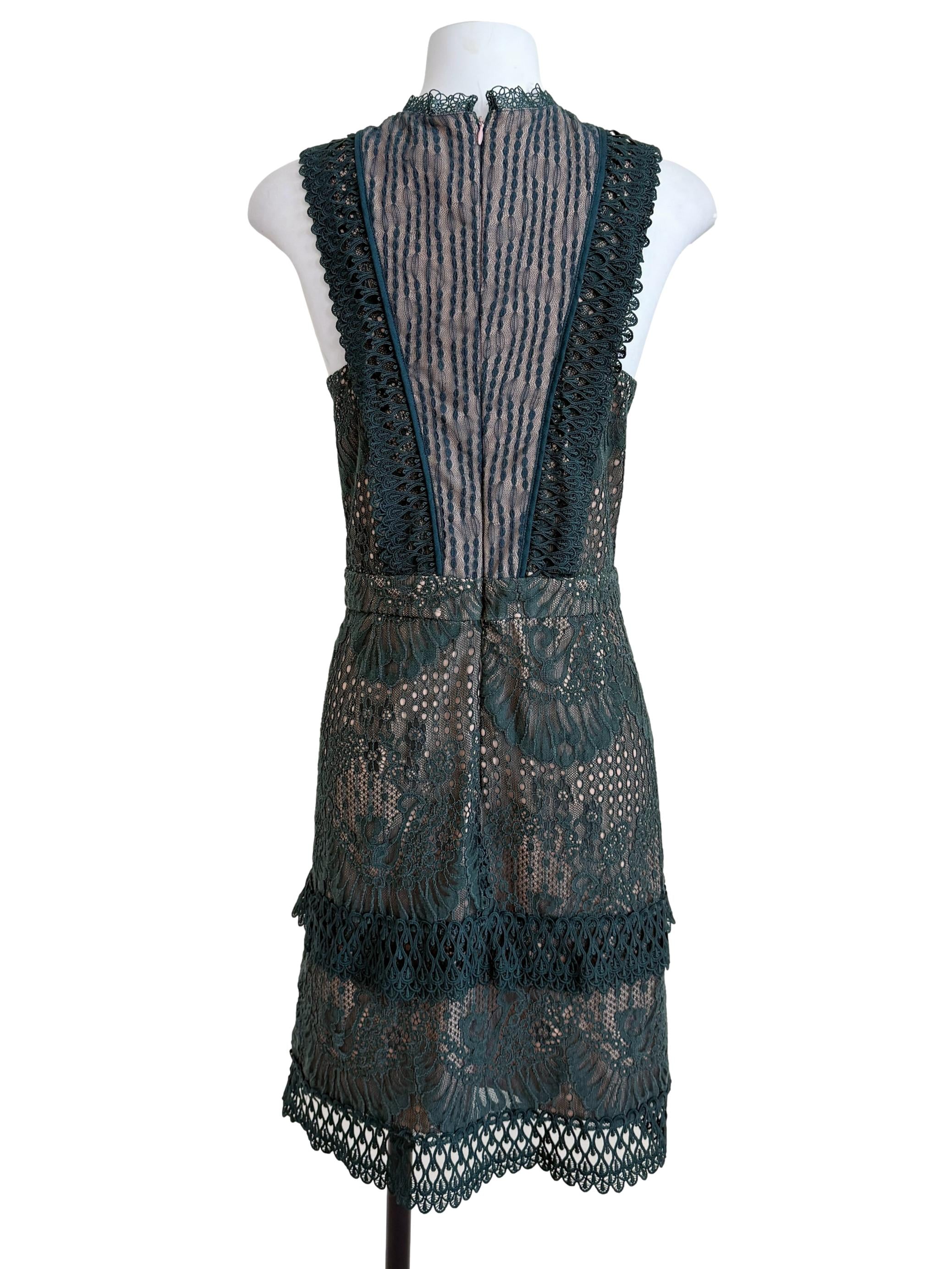 Pine Green Lace Sheath Dress