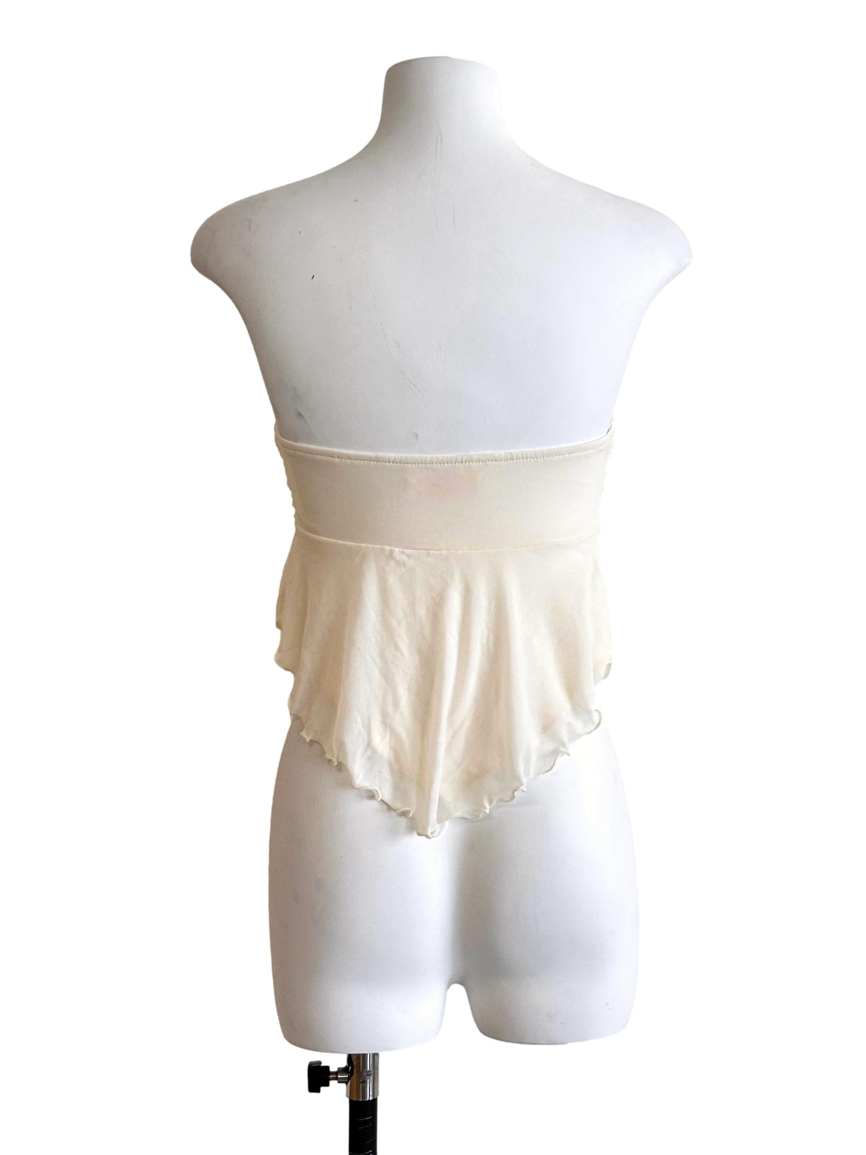 Off White Ruffle Tube Top