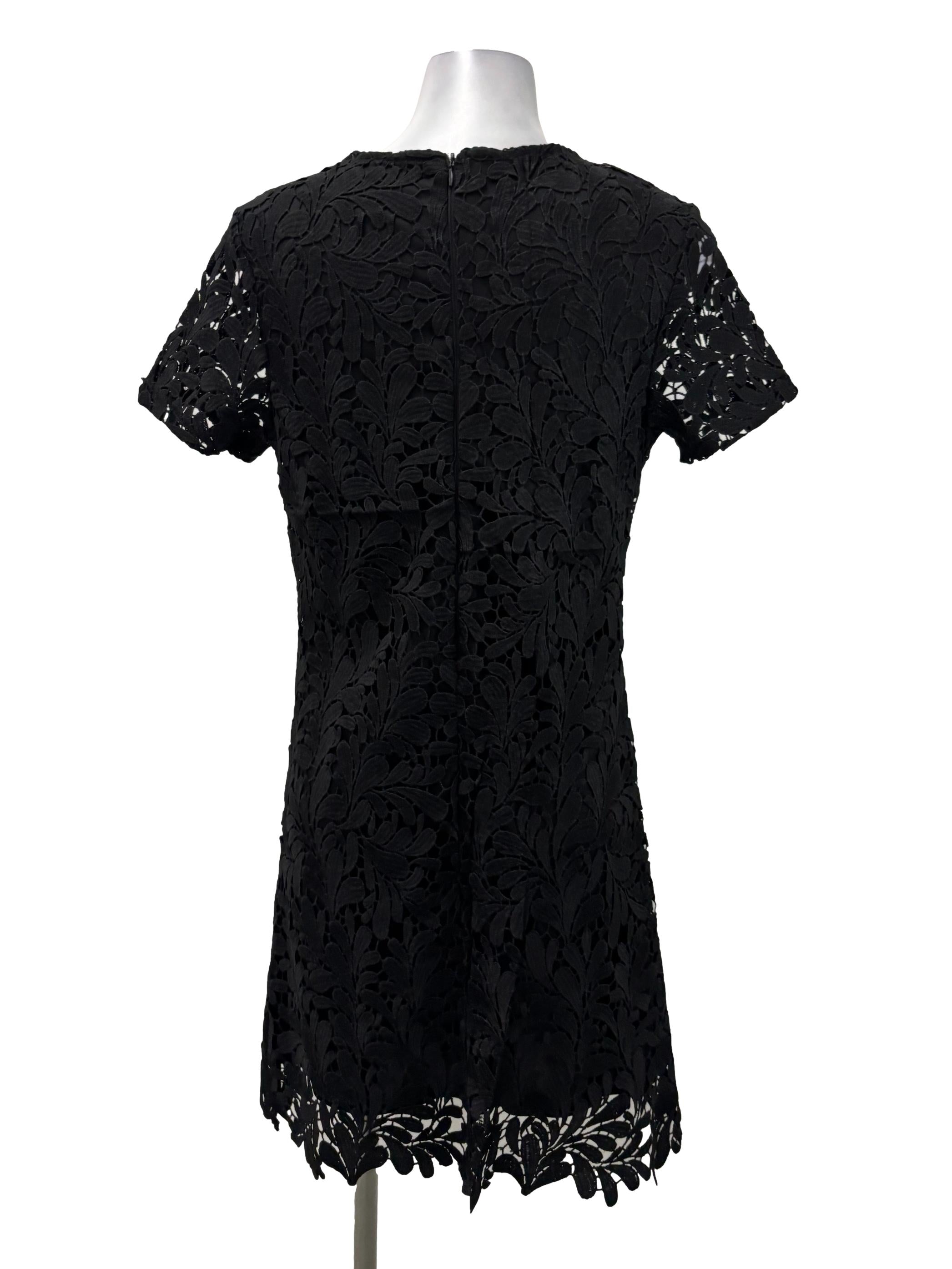 Black Floral Lace Mini Dress TSW