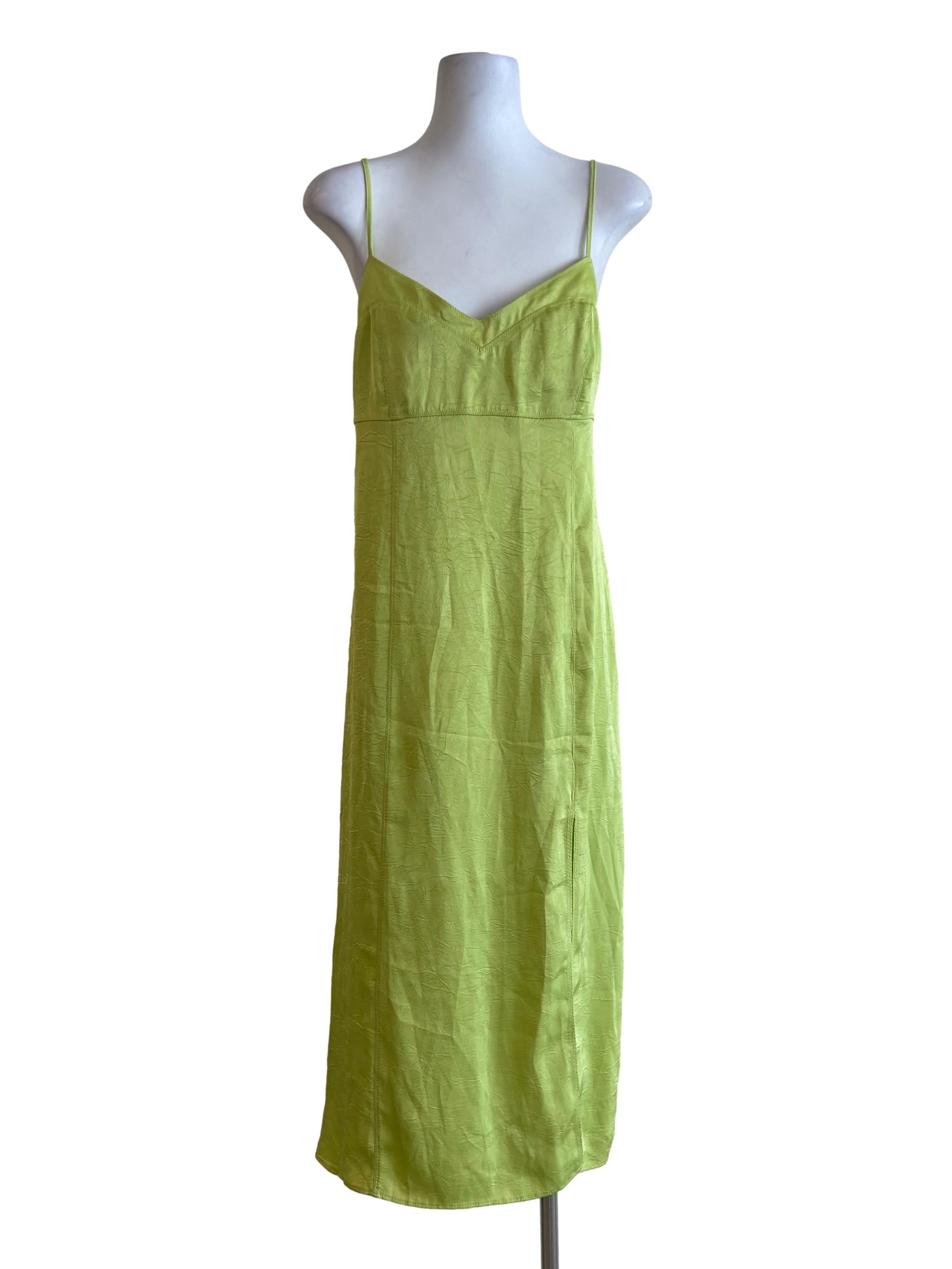 Chartreuse Green Textured Dress