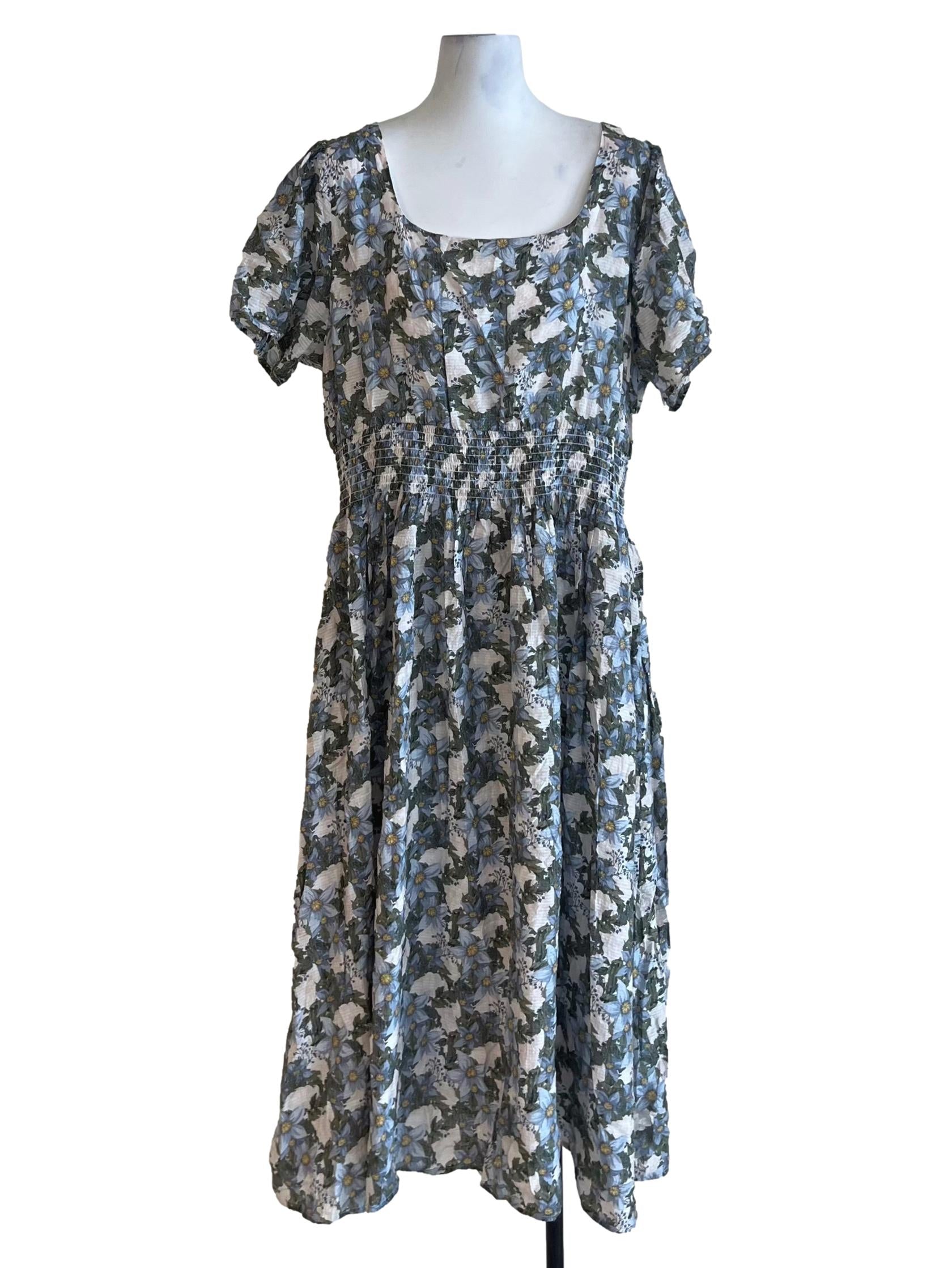 White Floral Empire Dress