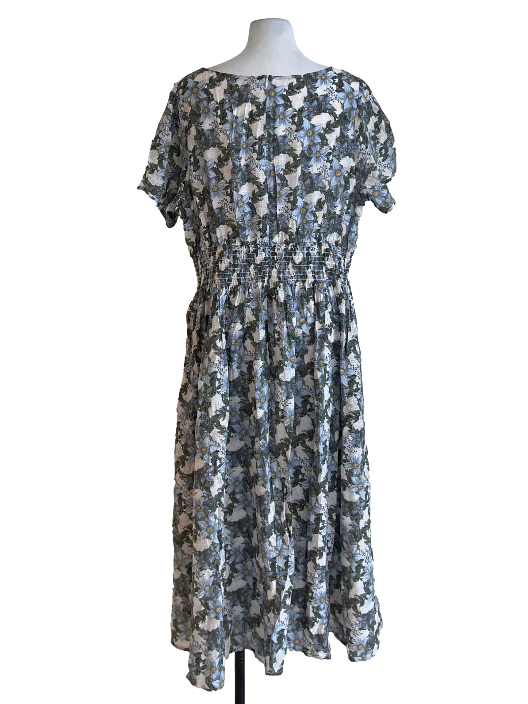 White Floral Empire Dress