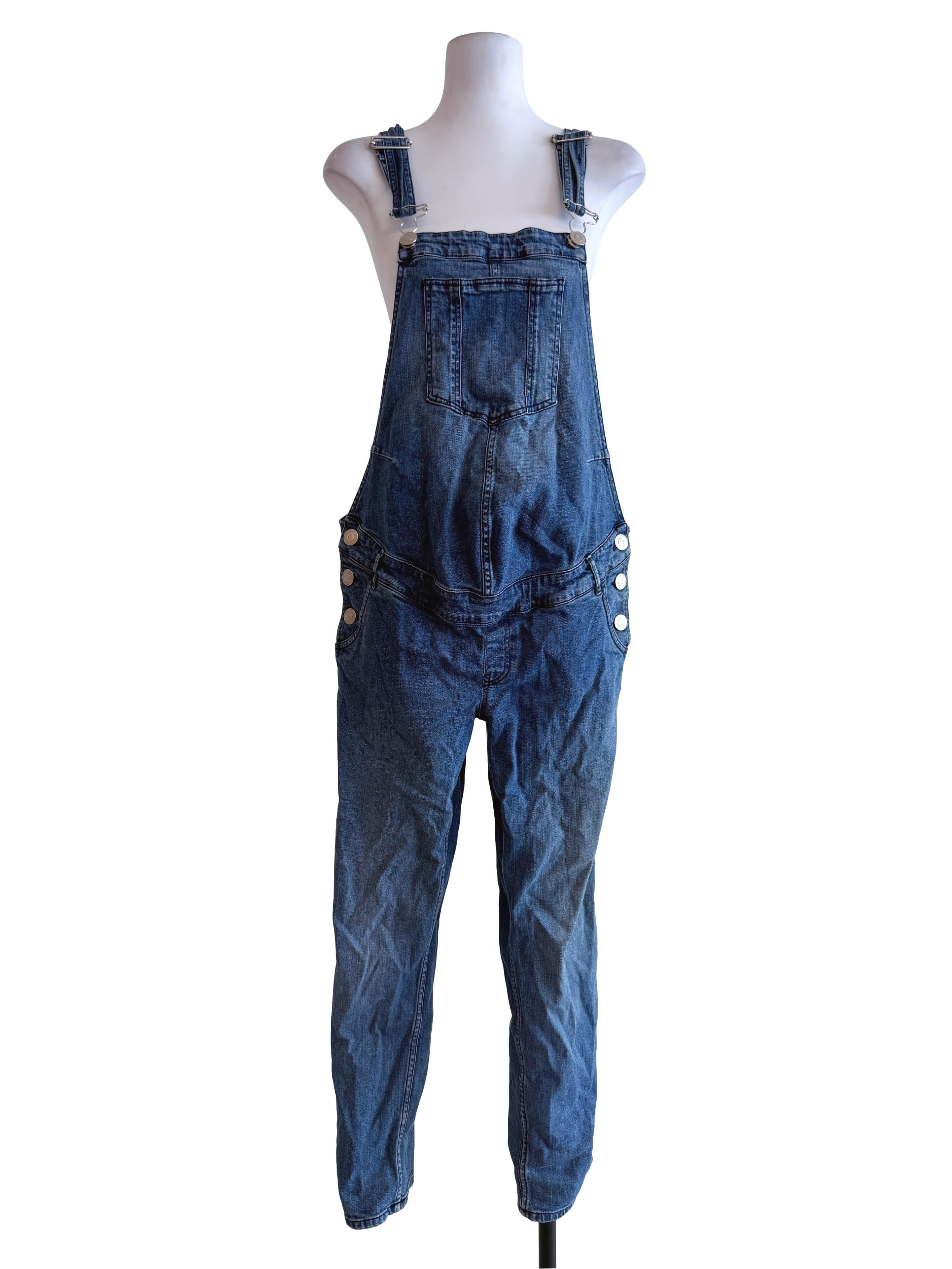 Blue Denim Skinny Jumpsuit