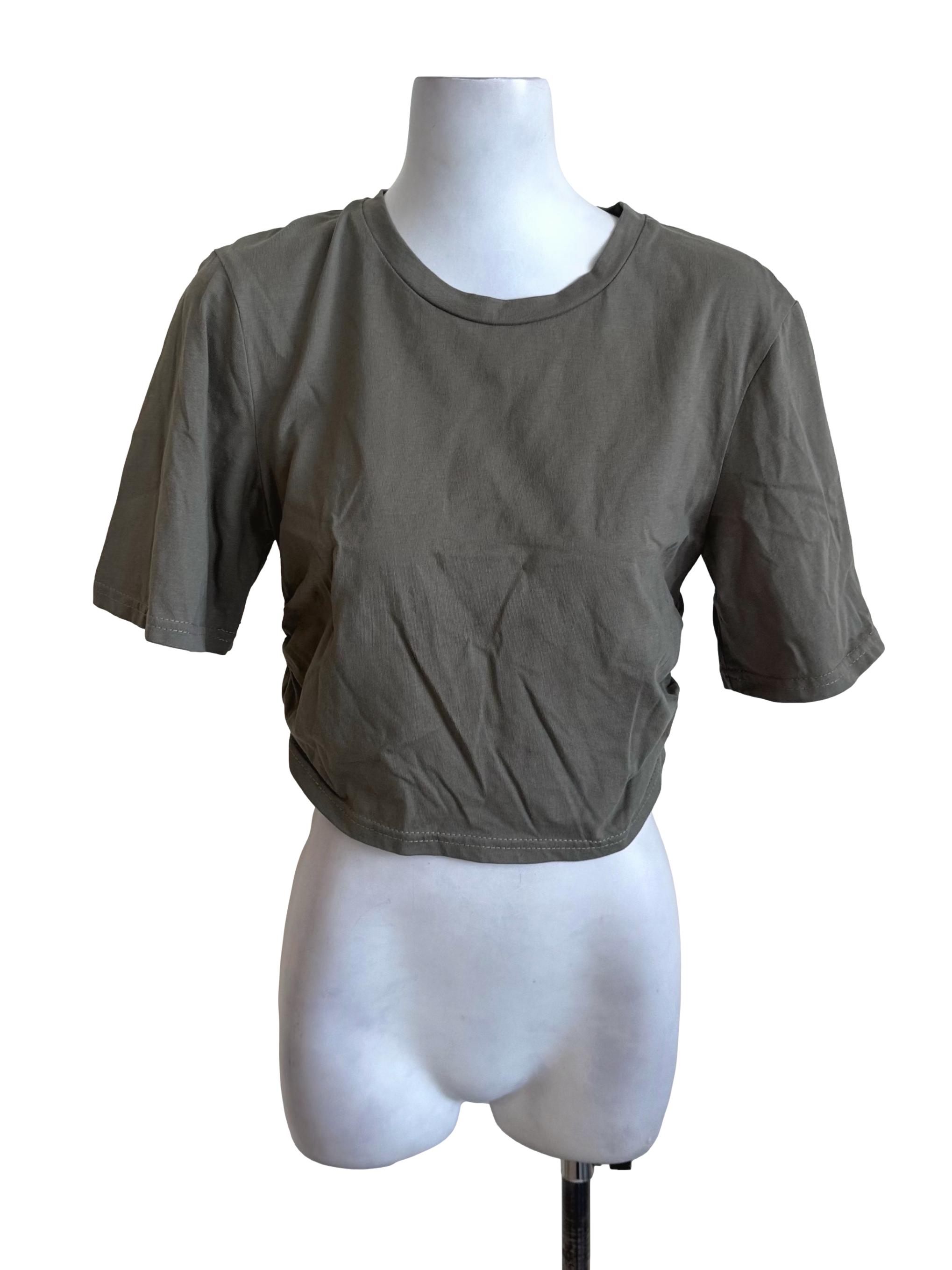 Moss Green Round Neck Tee Top