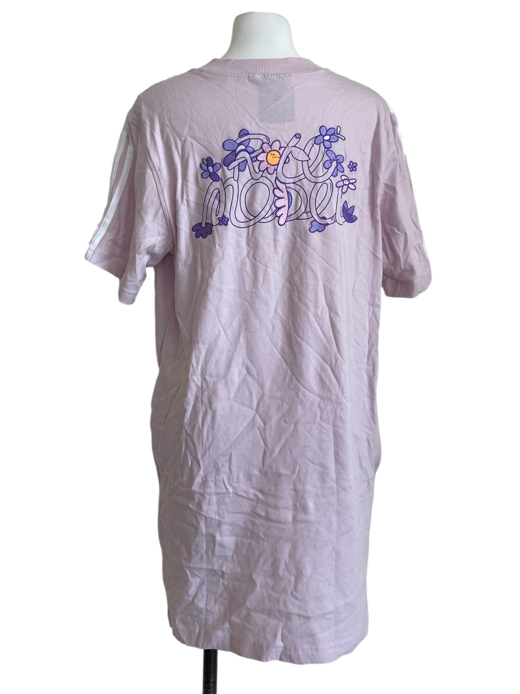Purple Embroidered Tee Dress