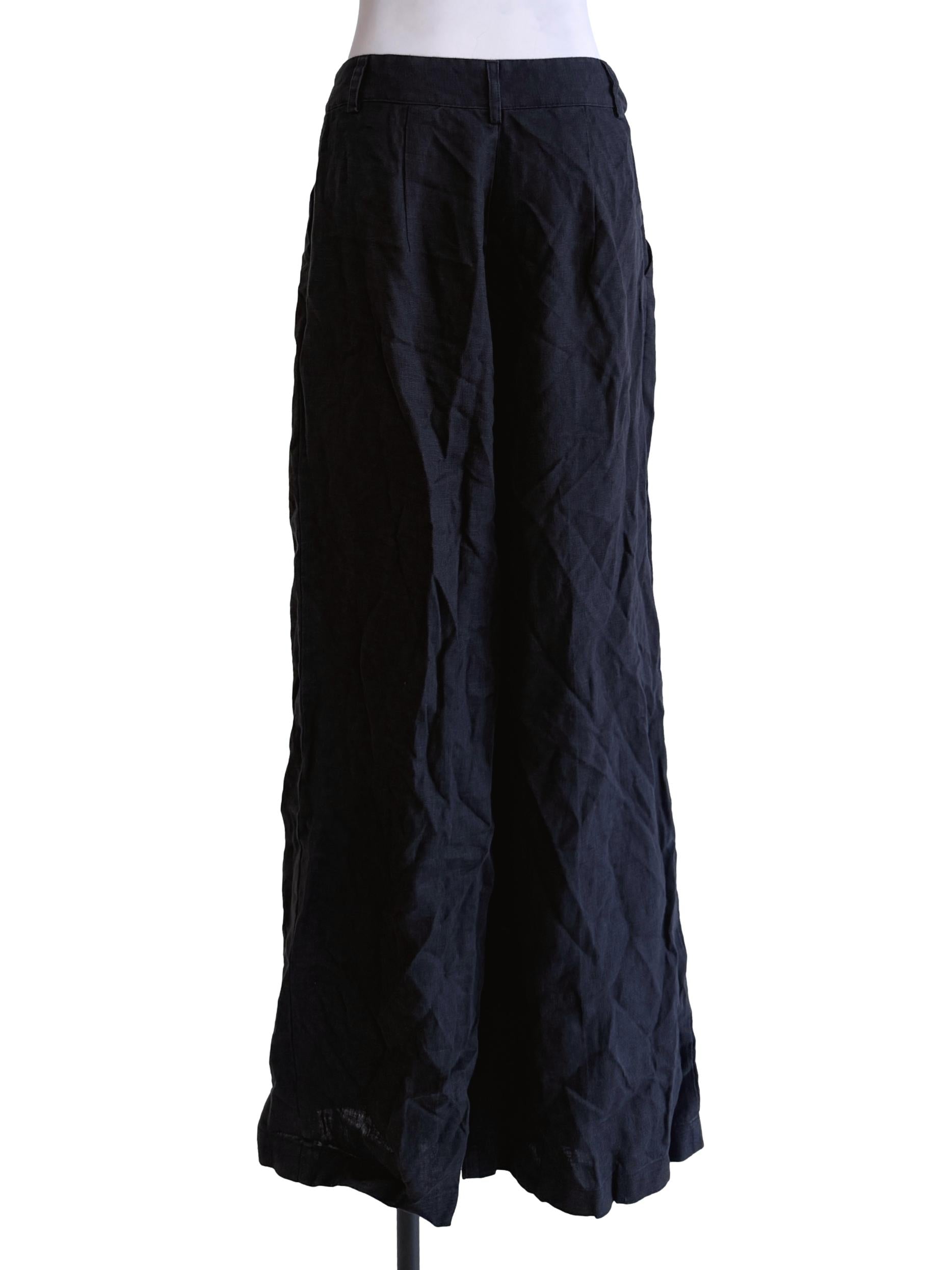 Black Plain Wide Leg Pants