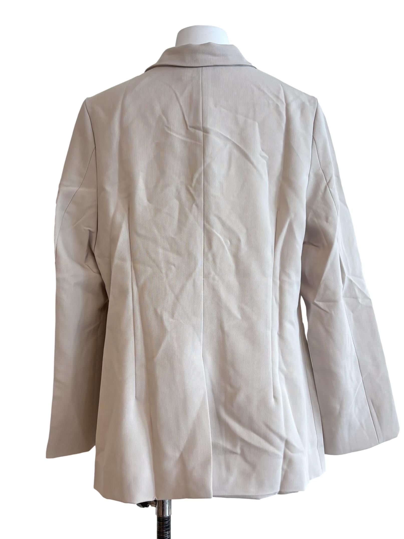Sand White Buttoned Blazer