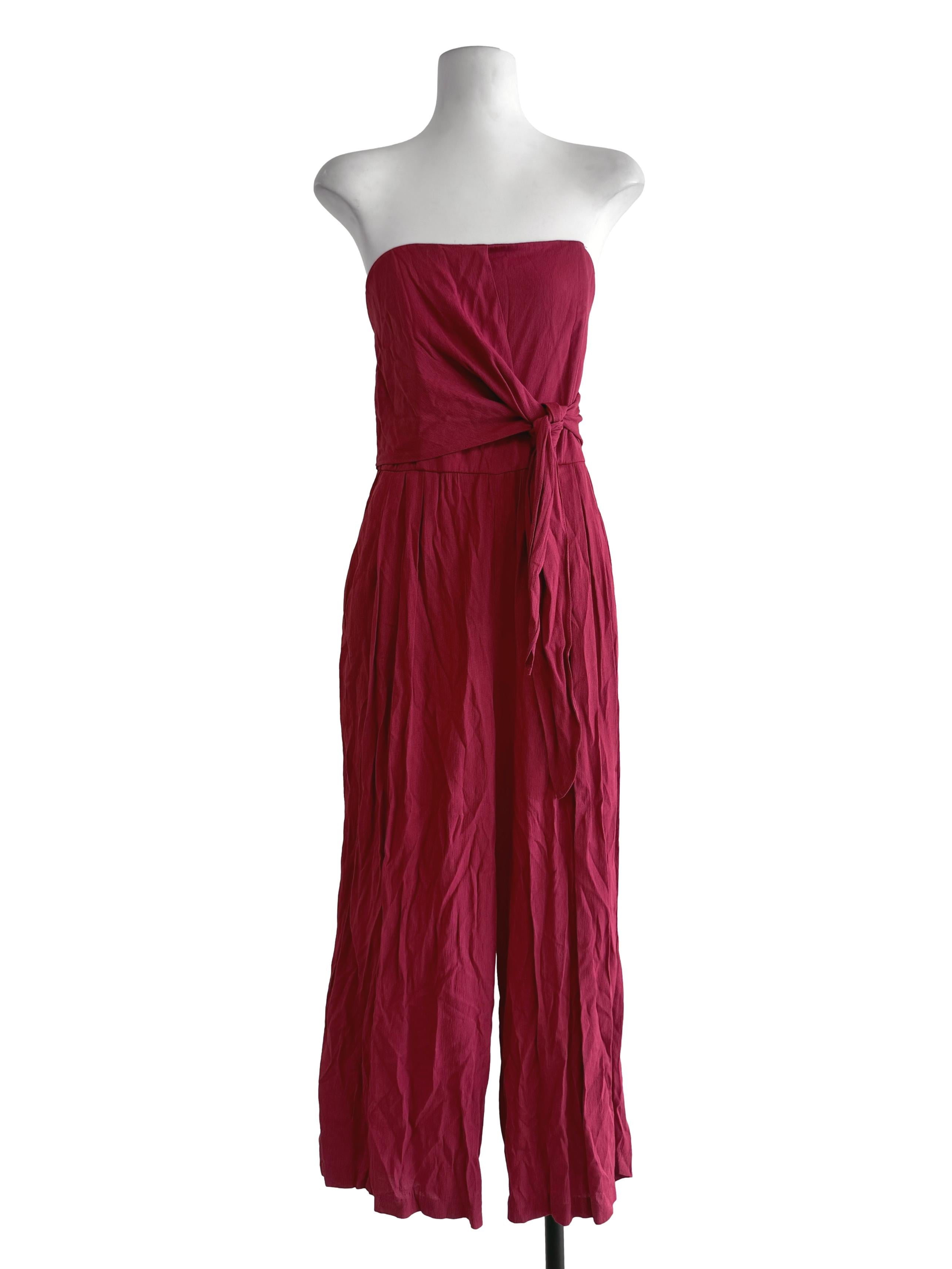 Brick Orange Strapless Jumpsuit