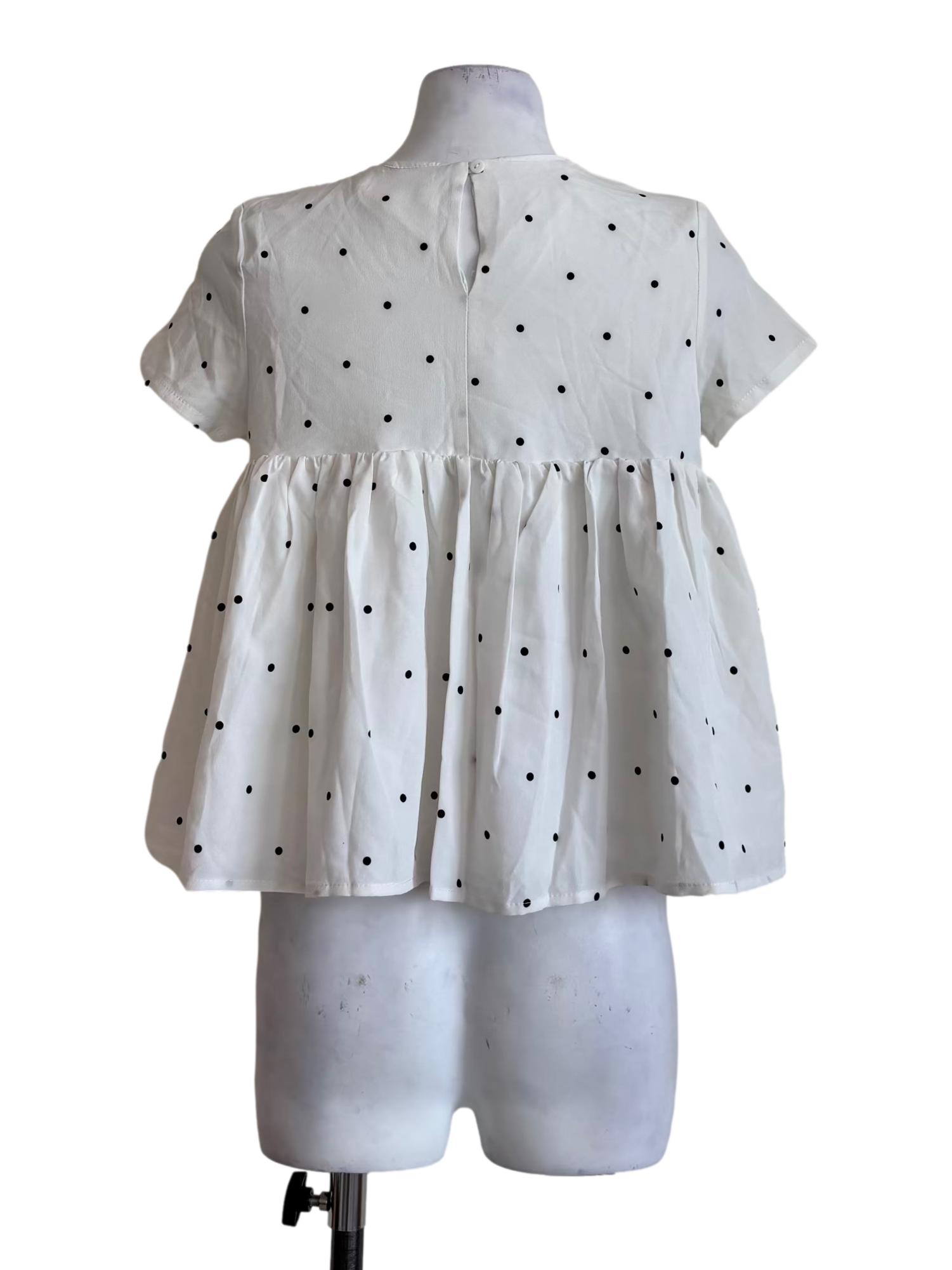 White And Black Polka Dot Blouse
