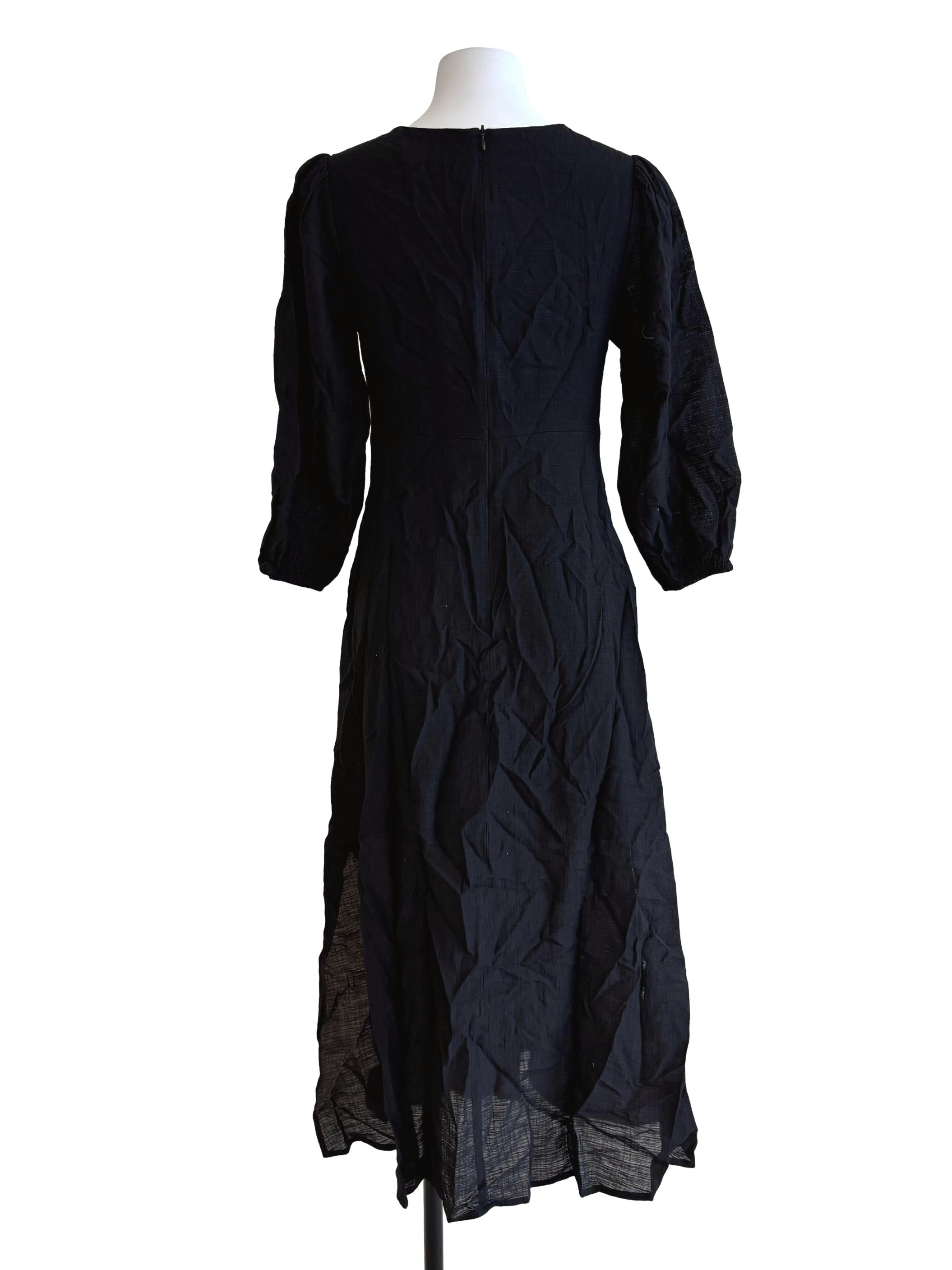Raven Black Cinched Waist Dress