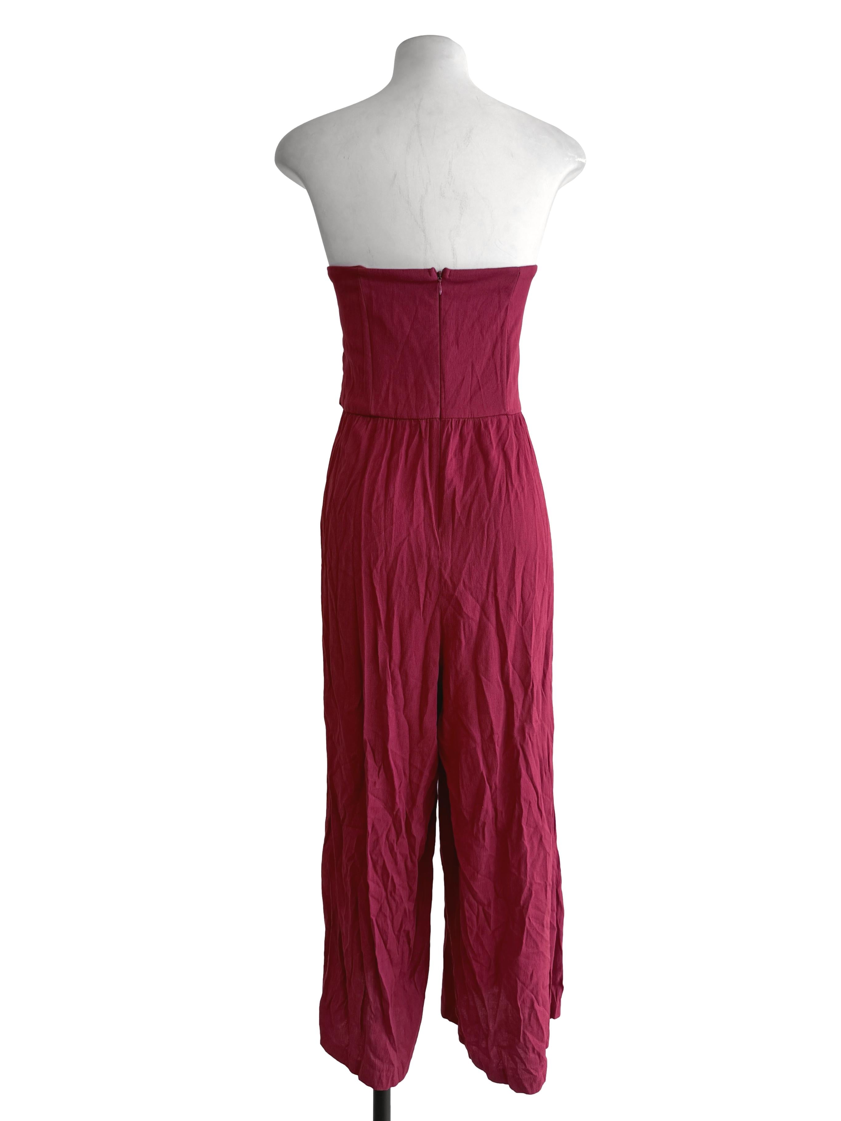 Brick Orange Strapless Jumpsuit