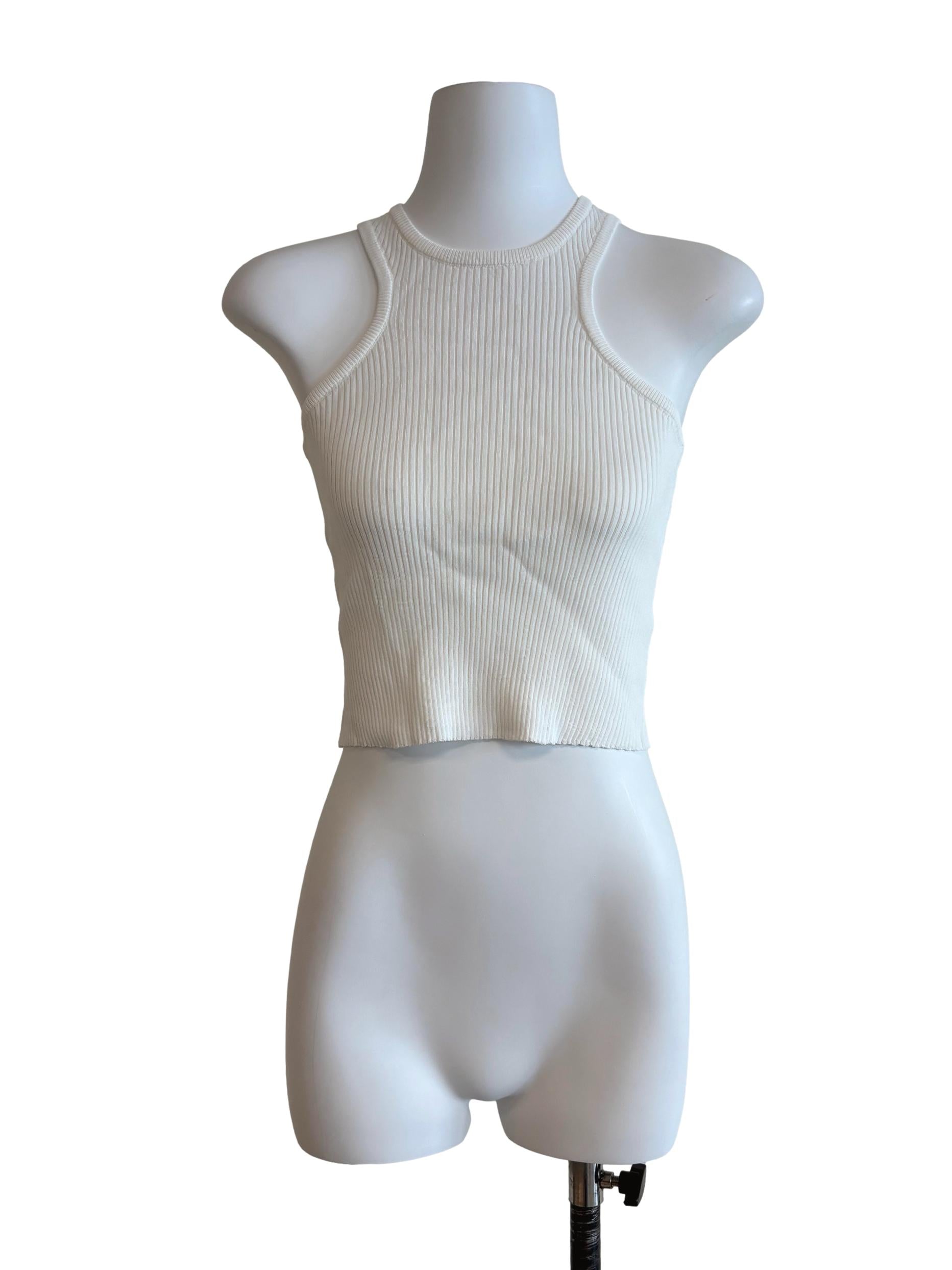Powder White Halter Tank Top