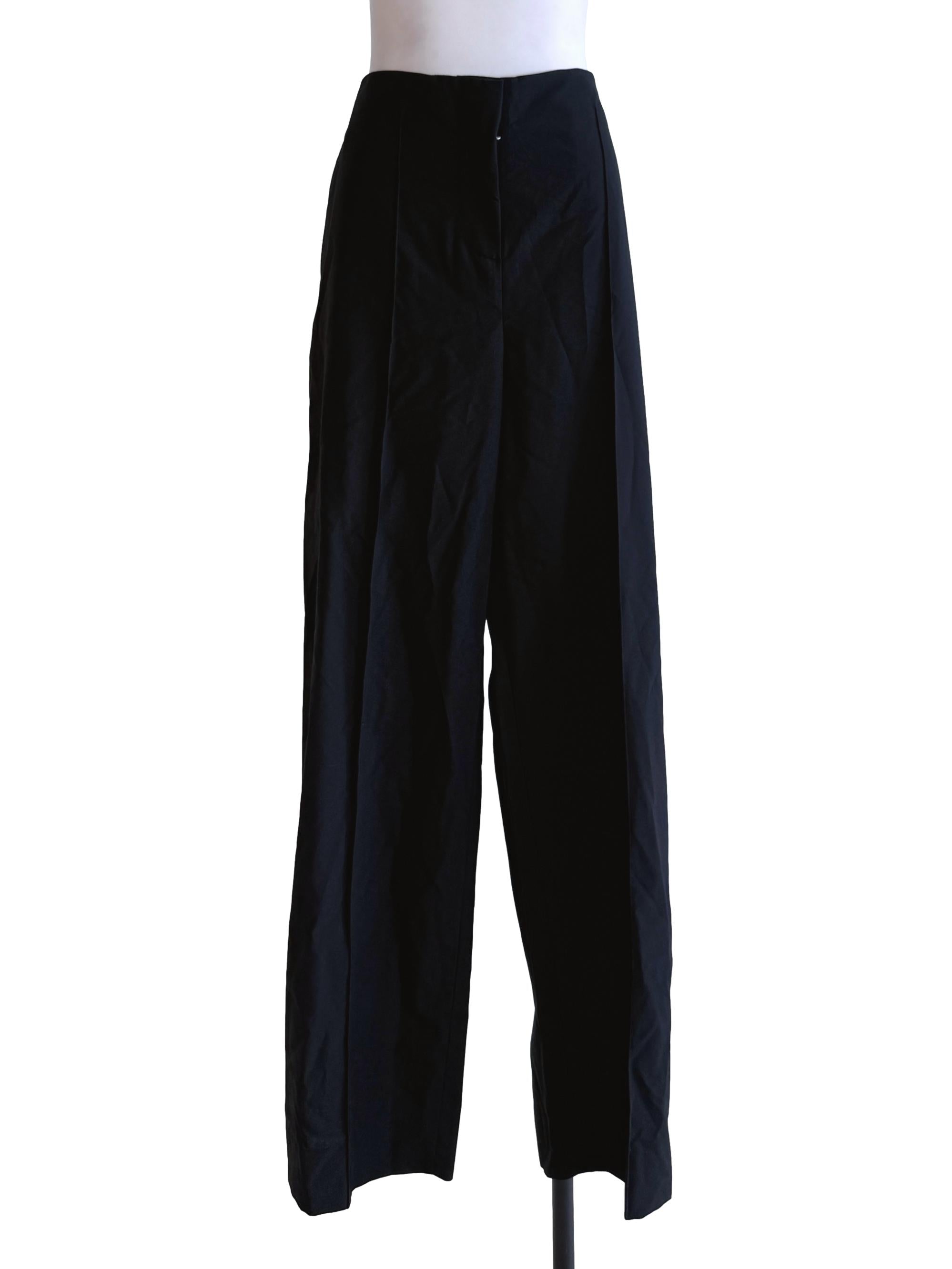 Black Sew Line Wide Leg Pants